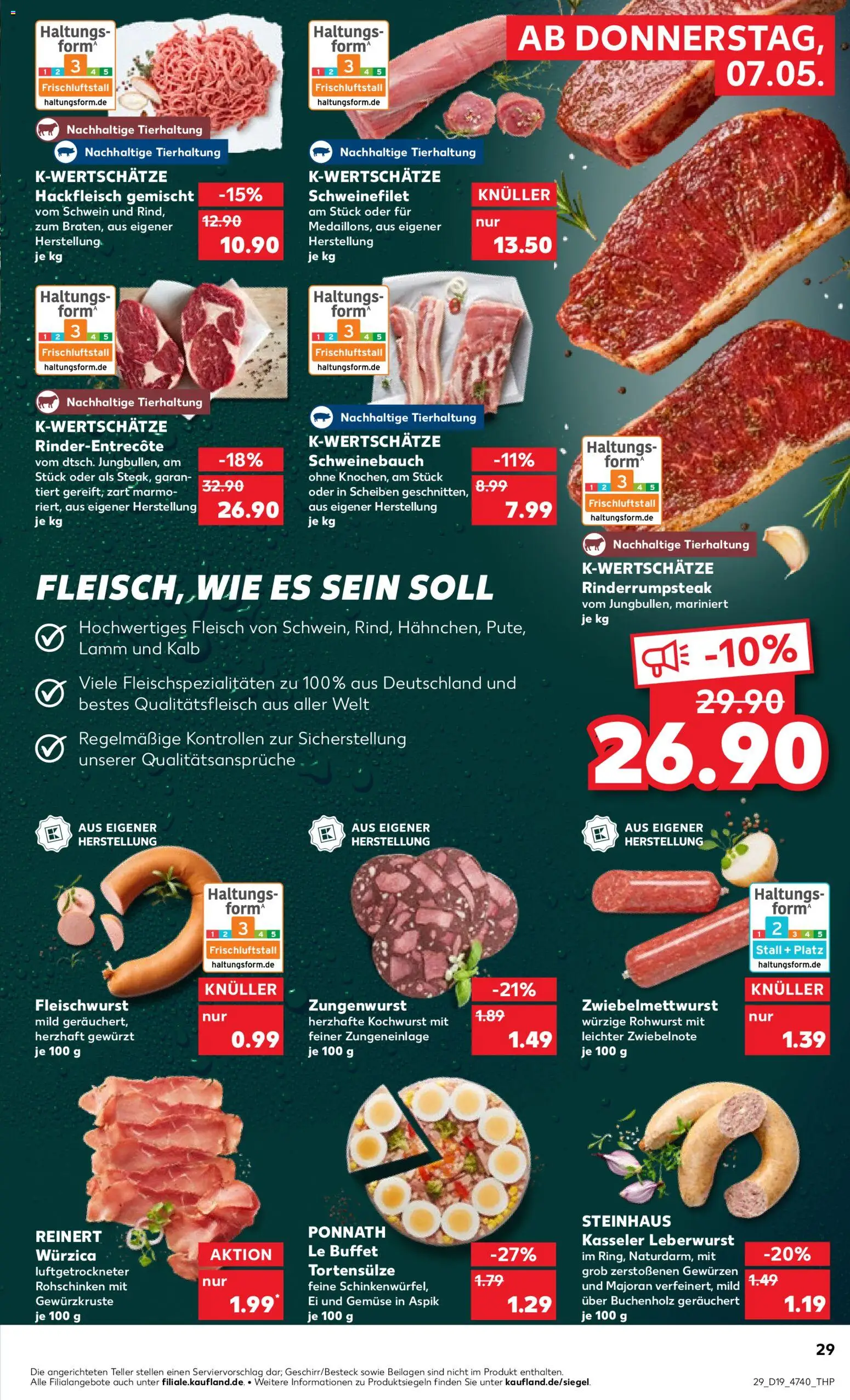 Kaufland Prospekt Hannover	 – gültig ab 07.05.2026 | Seite: 29 | Produkte: Entrecote, Schweinefilet, Steak, Hackfleisch