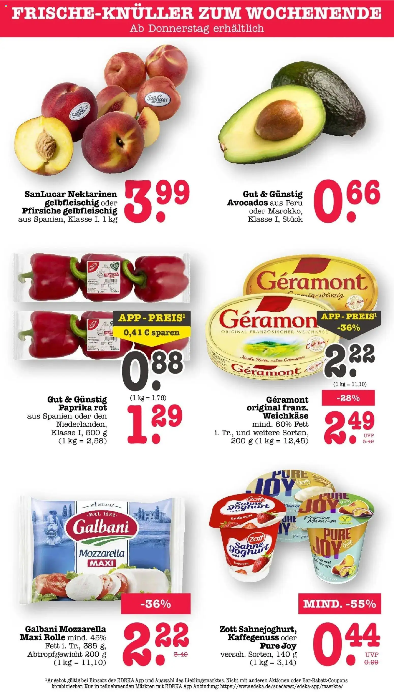E center - E center: Wochenangebote – gültig ab 28.06.2026 | Seite: 64 | Produkte: Geramont, Paprika rot, Paprika, Sahne