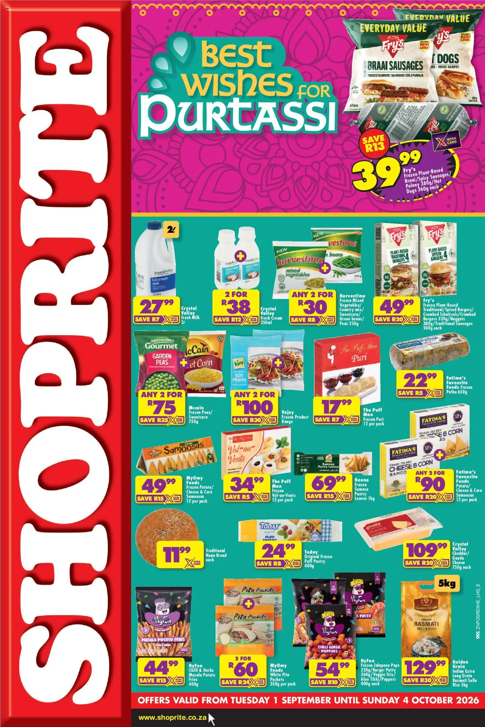New Shoprite catalogue – valid from 01/09/2026 | Page: 1 | Products: Corn, Bread, Burgers, Pastry