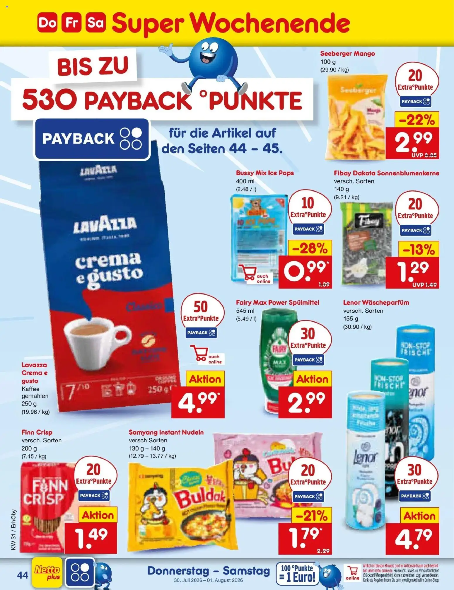 Netto Marken-Discount Prospekt Velden – gültig ab 27.07.2026 | Seite: 63 | Produkte: Lavazza, Kaffee, Mango, Nudeln