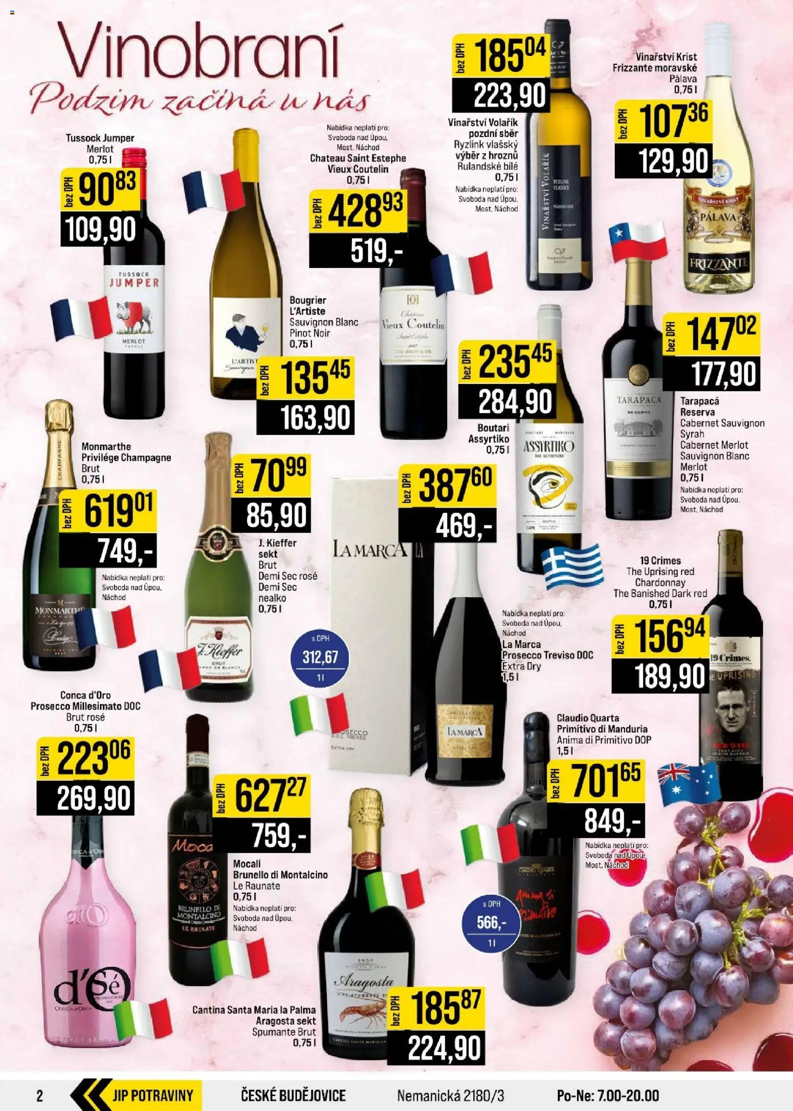 Jip leták - Cash & Carry od 23.09.2026 | Strana: 2 | Produkty: Frizzante, Merlot, Potraviny, Champagne