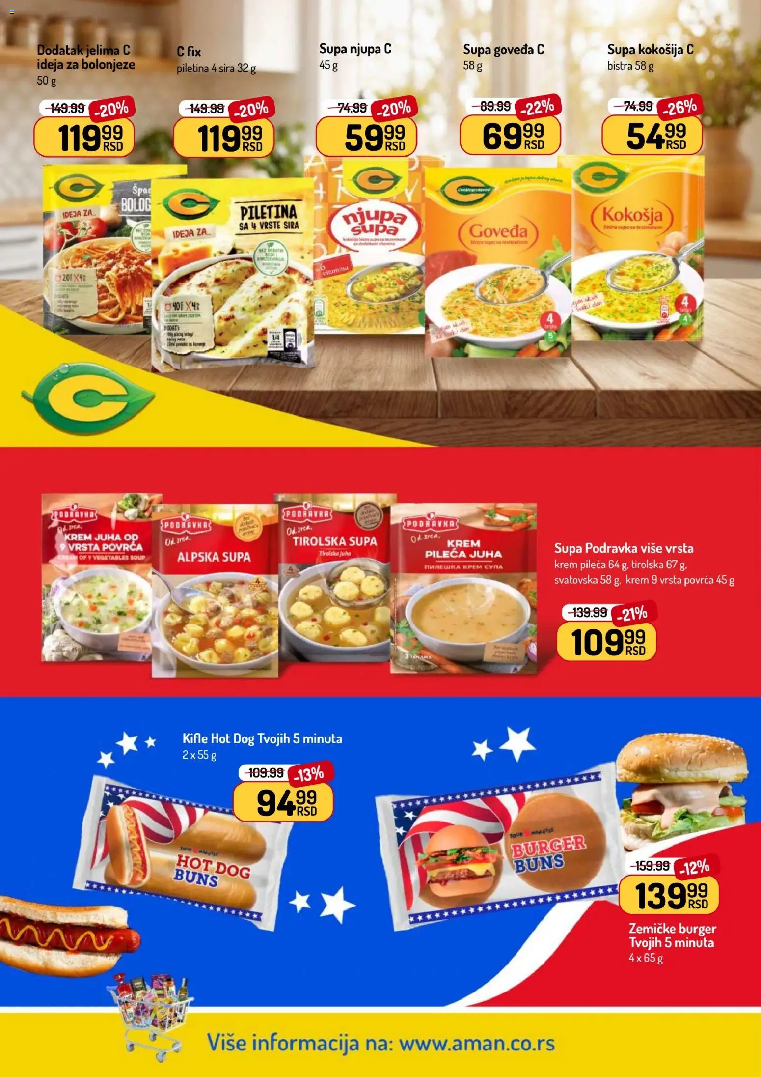 Aman katalog - važi od 20.07.2026 | Strana: 22 | Proizvode: Burger, Podravka, Hot dog, Piletina
