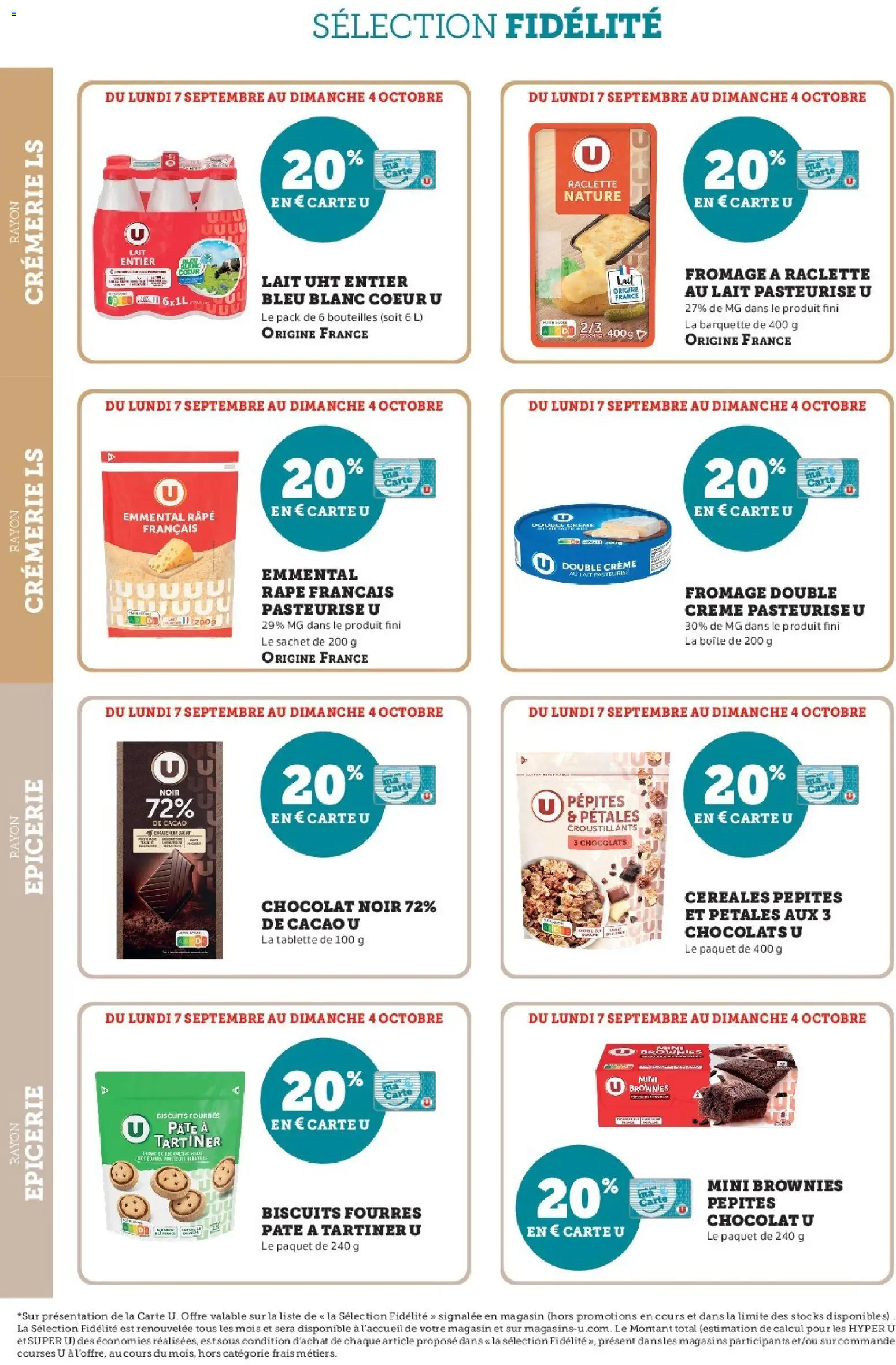 {H1} | Page: 6 | Produits: Fromage à raclette, Pâte à tartiner, Lait, Chocolat