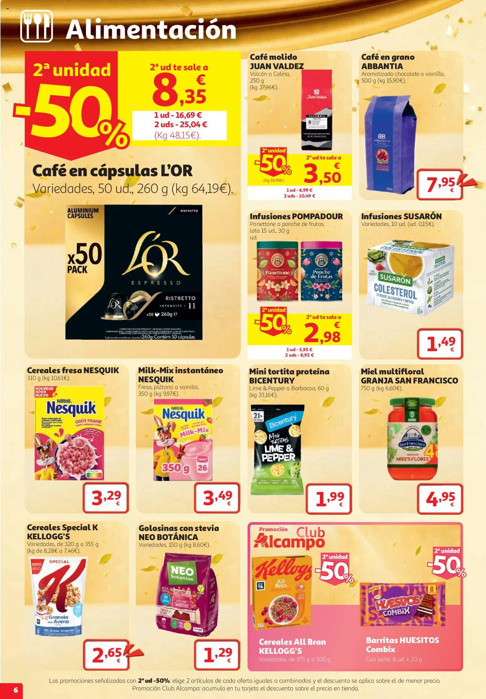 Alcampo folleto Cuenca │ válido desde el 22/10/2026 | Página: 6 | Productos: Cápsulas, Café, Cereales, Té