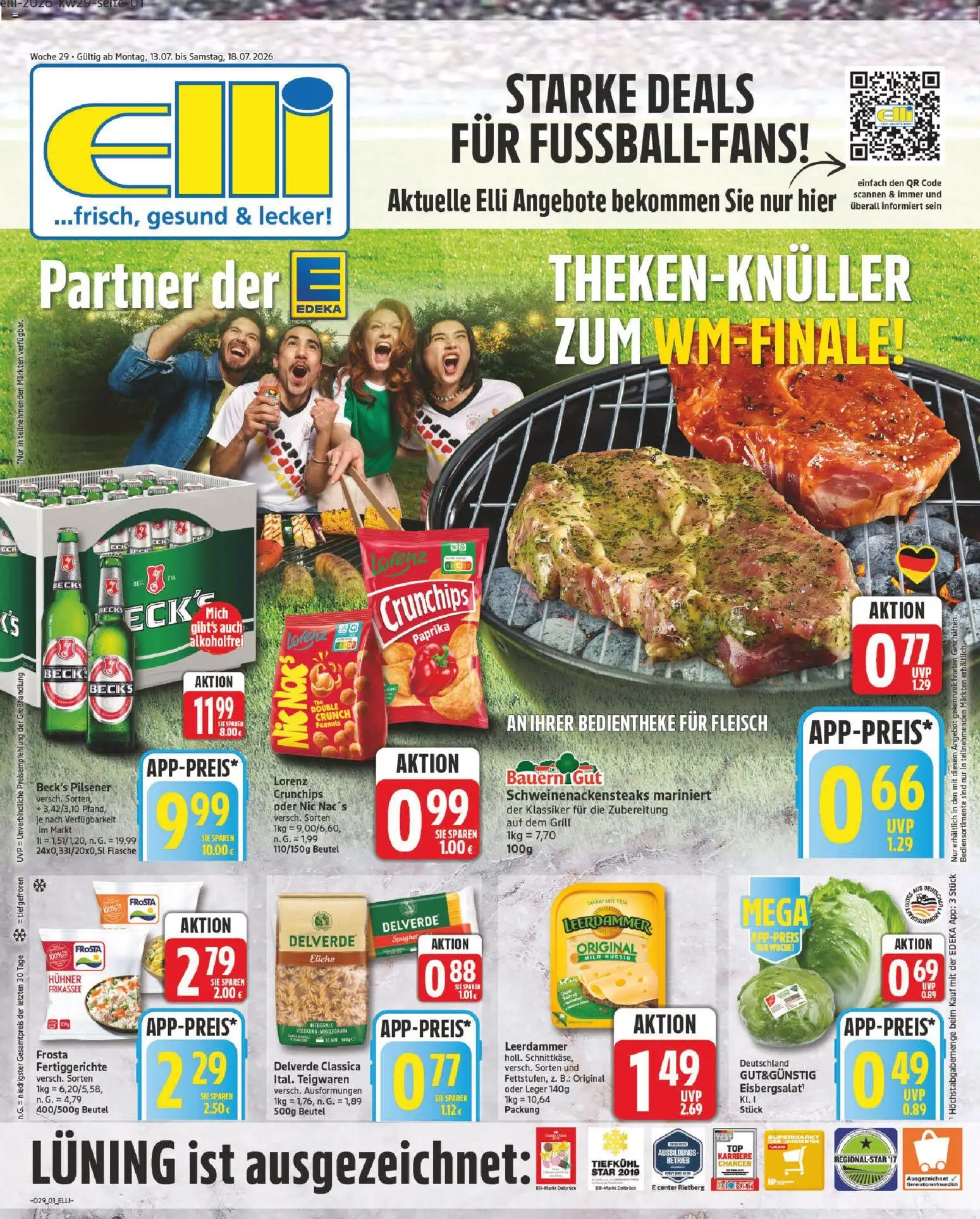 Elli Markt Prospekt Erwitte – gültig ab 13.07.2026 | Seite: 1 | Produkte: Grill, Eisbergsalat, Fertiggerichte, Fleisch