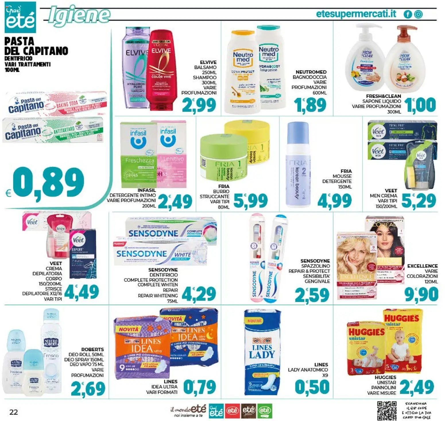 Volantino Eté del 19/08/2026 | Pagina: 22 | Prodotti: Shampoo, Strisce, Detergente intimo, Pasta