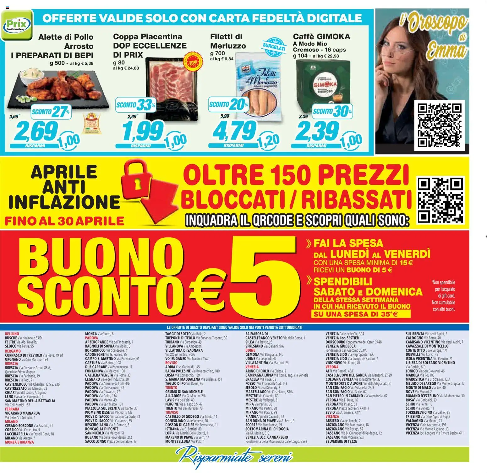 Volantino Prix del 10.04.2026 | Pagina: 23 | Prodotti: Arrosto, Caffè, Pollo, Merluzzo