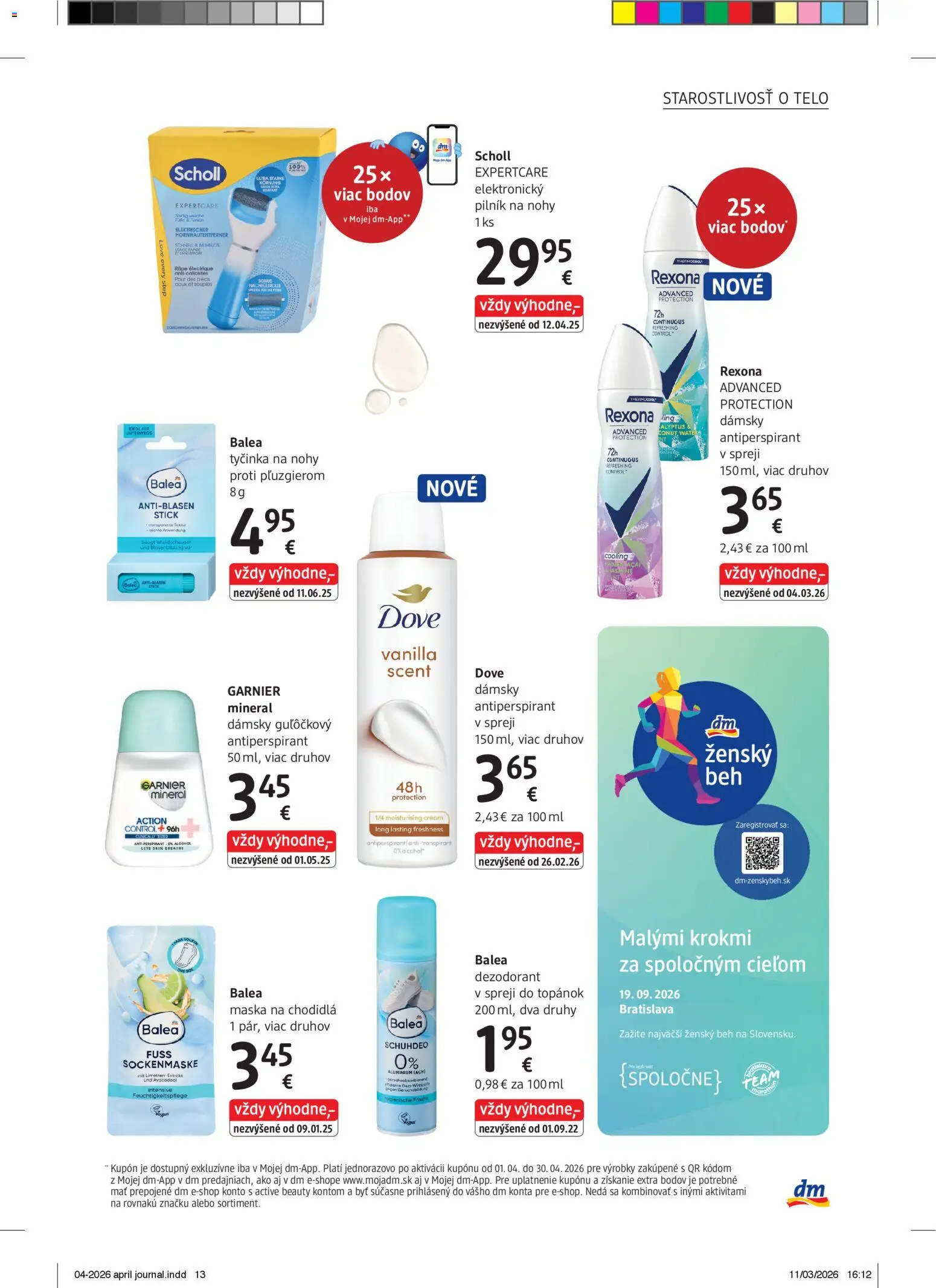 Nové dm drogerie akcie – leták je platný od 01.04.2026 | Strana: 13 | Produkty: Maska, Dezodorant, Antiperspirant