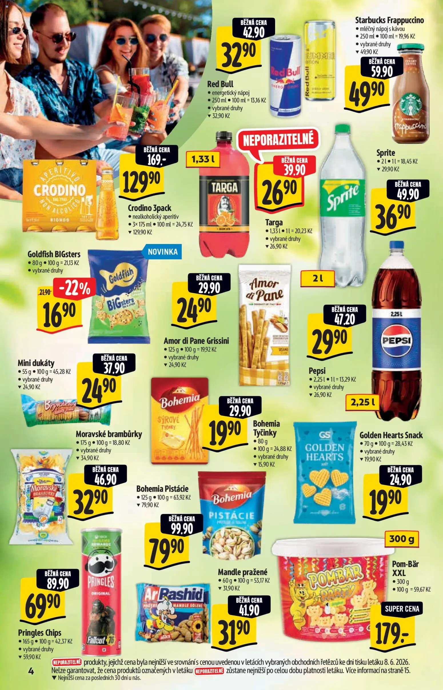 Albert katalog - Hypermarket - Léto od 17.06.2026 | Strana: 4 | Produkty: Crodino, Starbucks, Red Bull, Mandle