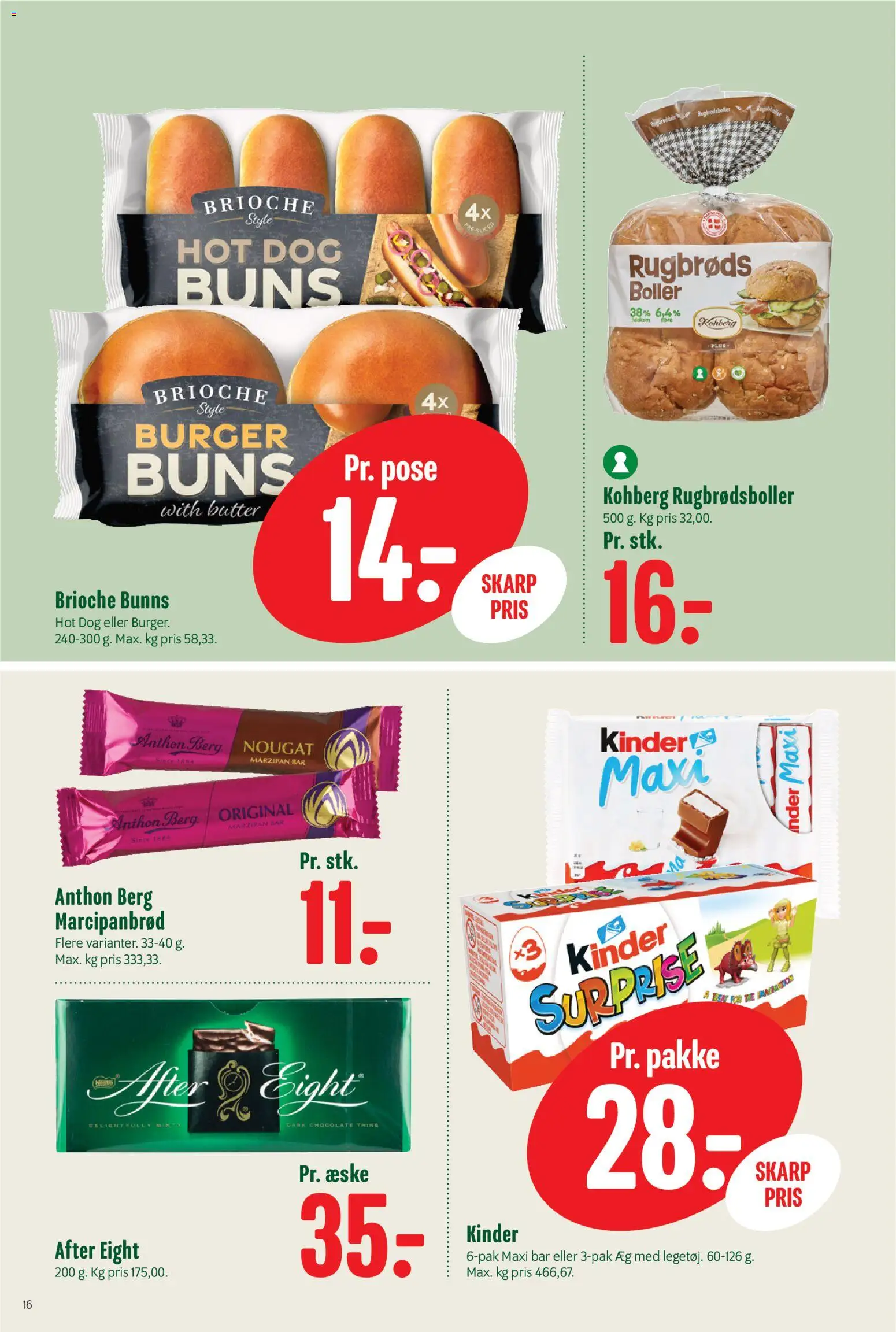 Min Købmand tilbudsavis – gyldig fra 04/09/2026 | Side: 16 | Produkter: Æg, Marcipanbrød, Brioche, Nougat