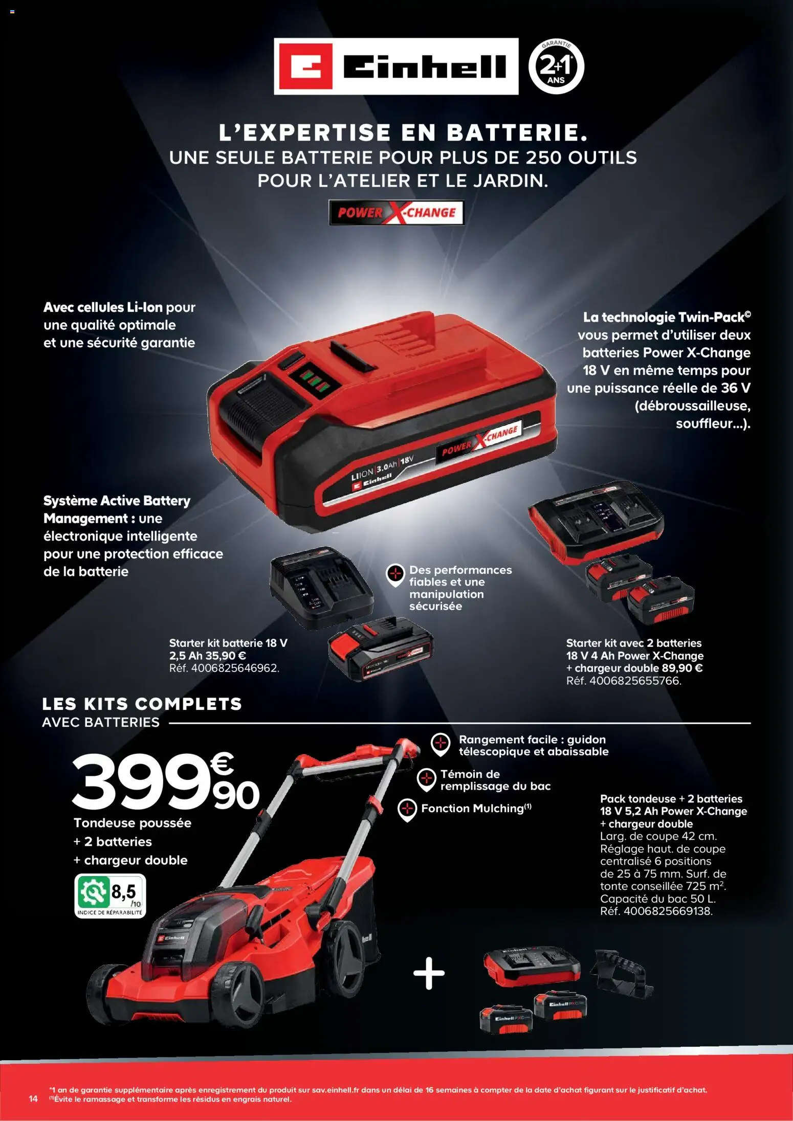 {H1} | Page: 14 | Produits: Engrais, Tondeuse, Souffleur, Batterie