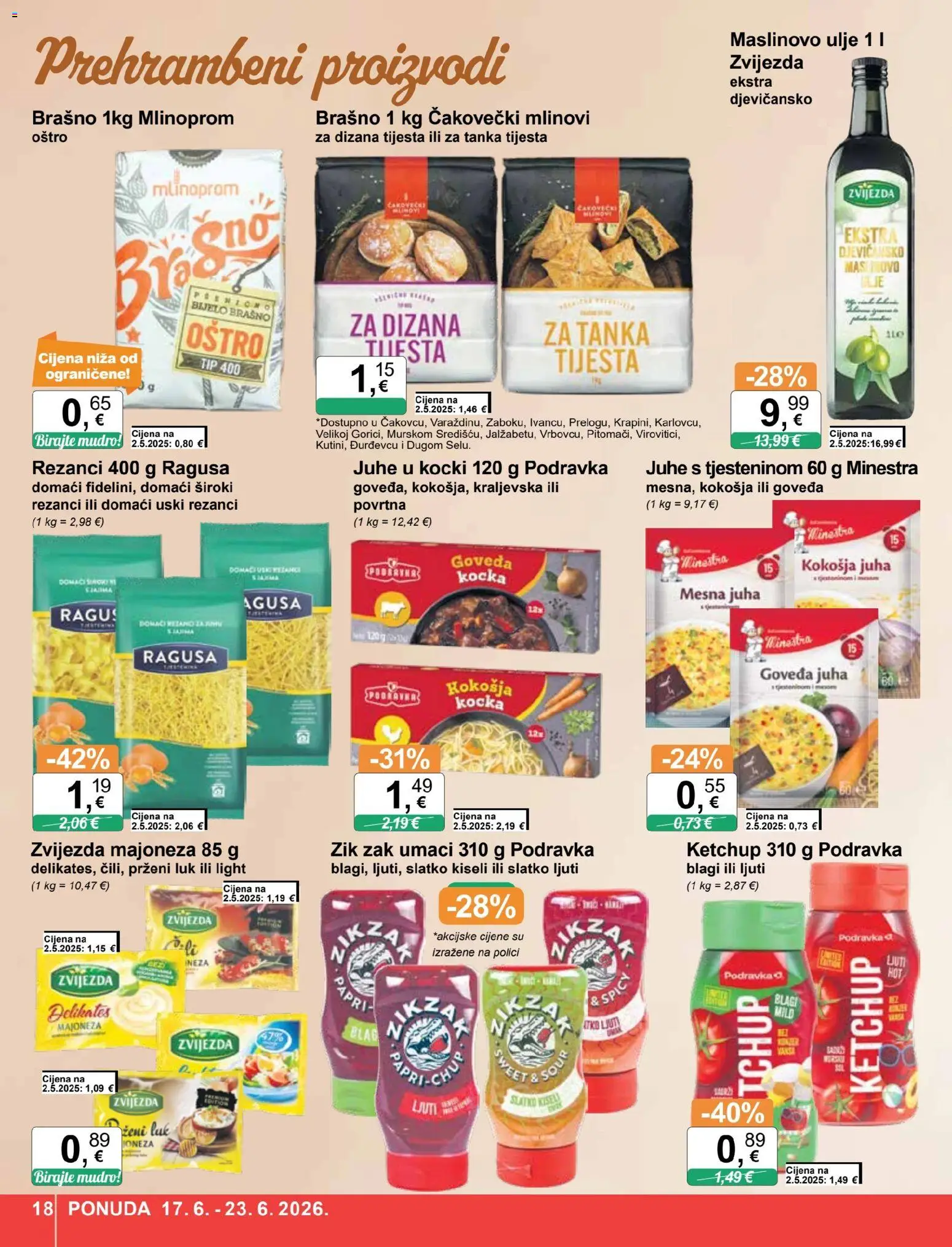 KTC katalog | vrijedi od 17.06.2026 | Stranica: 18 | Proizvodi: Podravka, Rezanci, Brašno, Luk