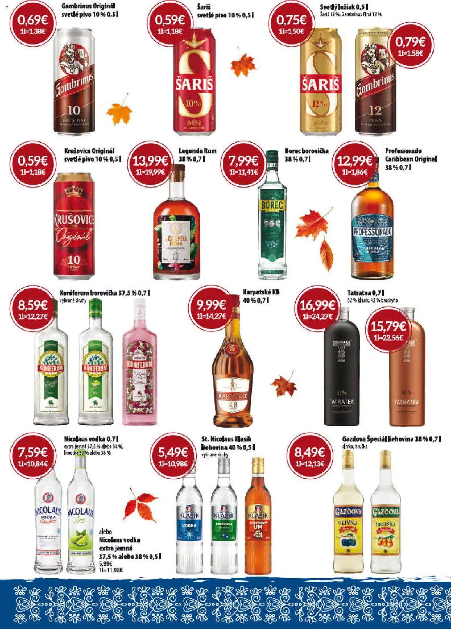 Nové CBA Verex akcie – leták je platný od 01.10.2026 | Strana: 8 | Produkty: Koniferum, Krušovice, Vodka, Gambrinus