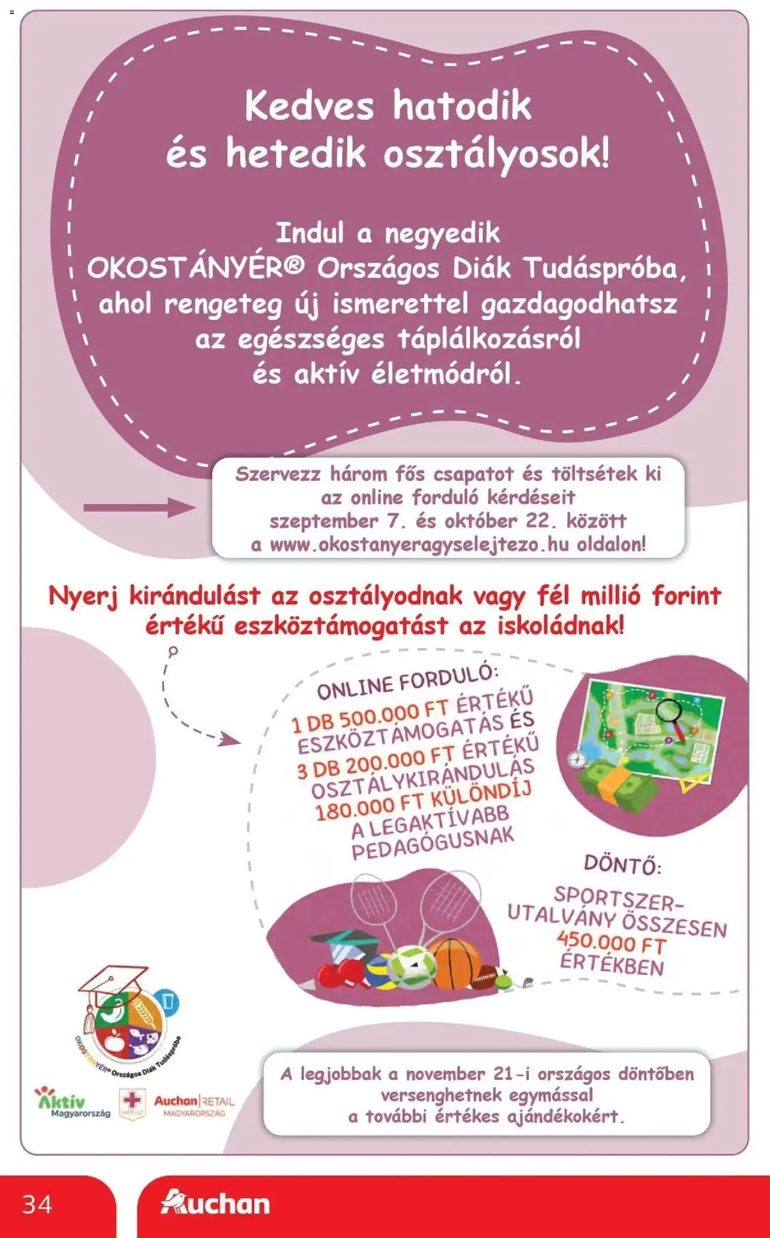 Auchan akciós újság Szolnok - 2026.10.01. -tól/töl > akció, lapozható szórólap 🛍️ | Oldal: 34
