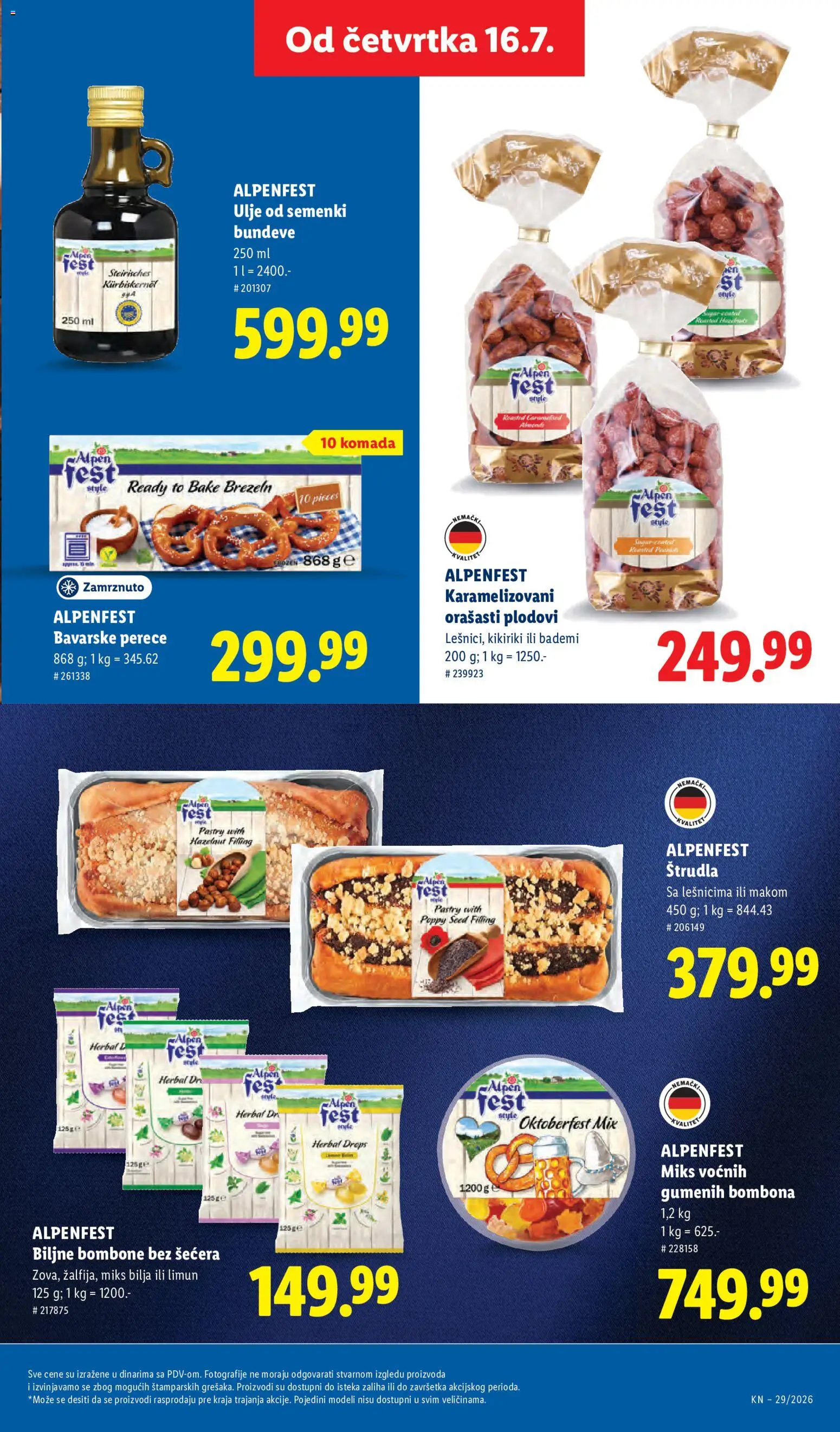 Lidl katalog - važi od 16.07.2026 | Strana: 63 | Proizvode: Orašasti plodovi, Štrudla, Ulje, Limun