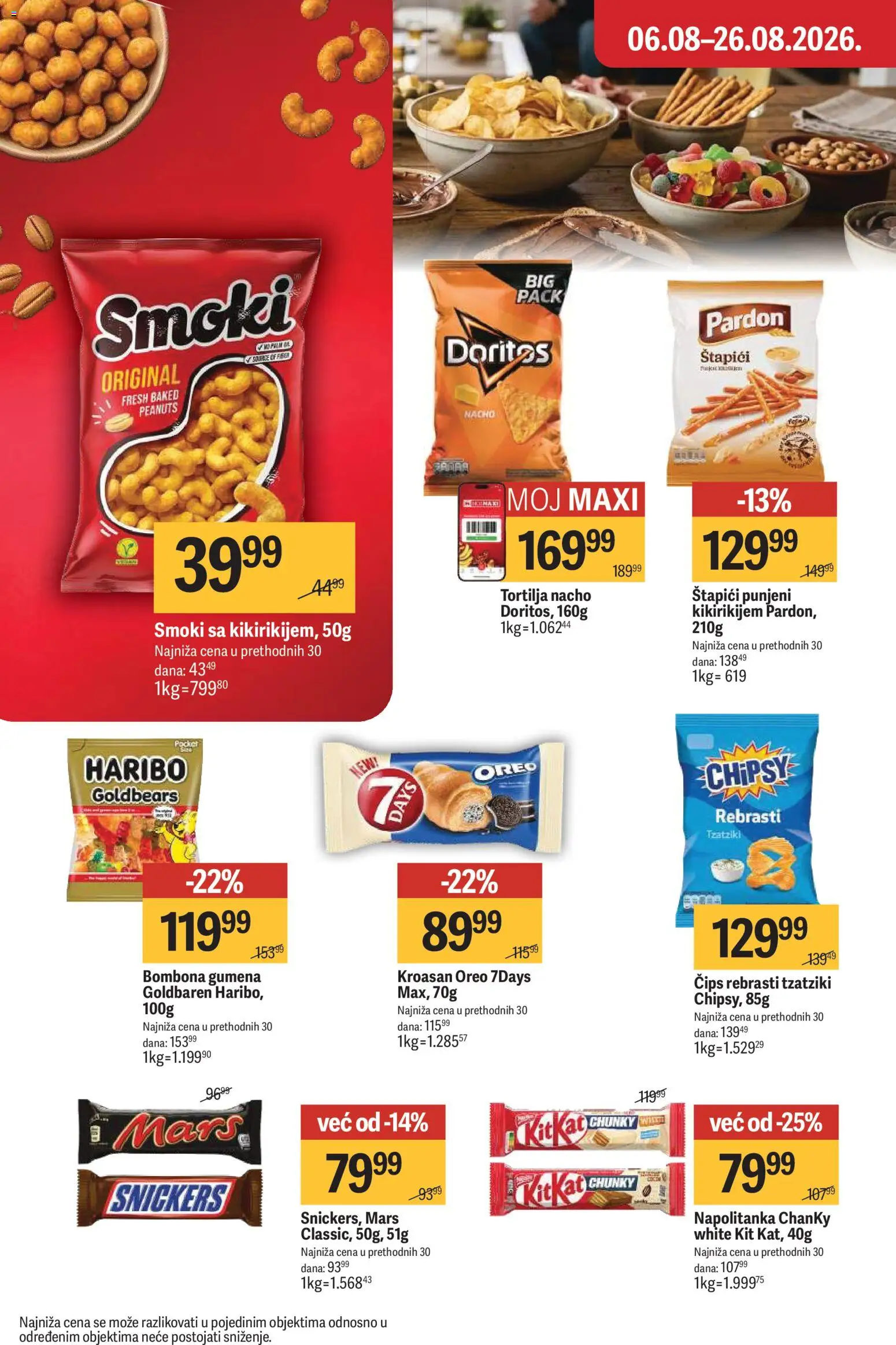 Maxi katalog - važi od 13.08.2026 | Strana: 40 | Proizvode: Čips, Smoki, Haribo, Doritos