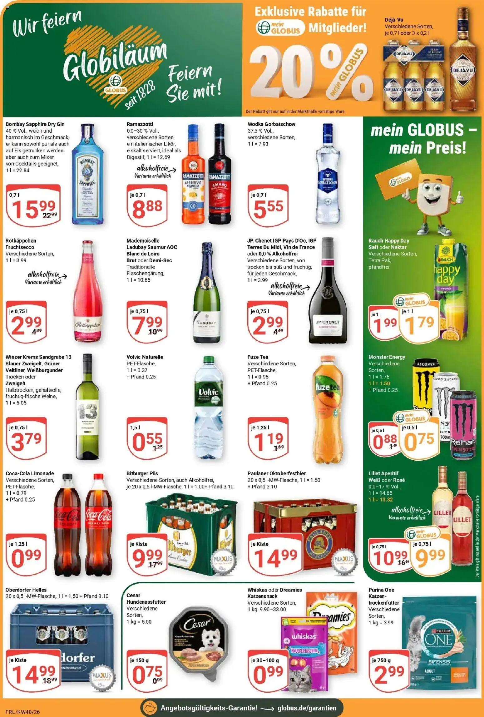Globus Prospekt Freilassing (ab 28.09.2026) » Angebote online | Seite: 5 | Produkte: Bitburger, Coca cola, Fruchtsecco, Eis