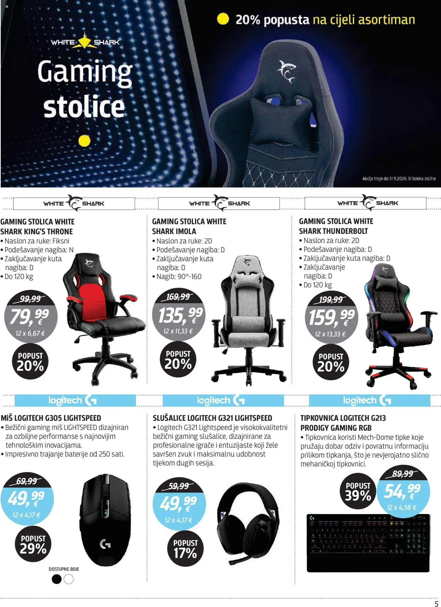 Centar Tehnike katalog | vrijedi od 04.05.2026 | Stranica: 5 | Proizvodi: Stolica, Baterije, Miš, Slušalice
