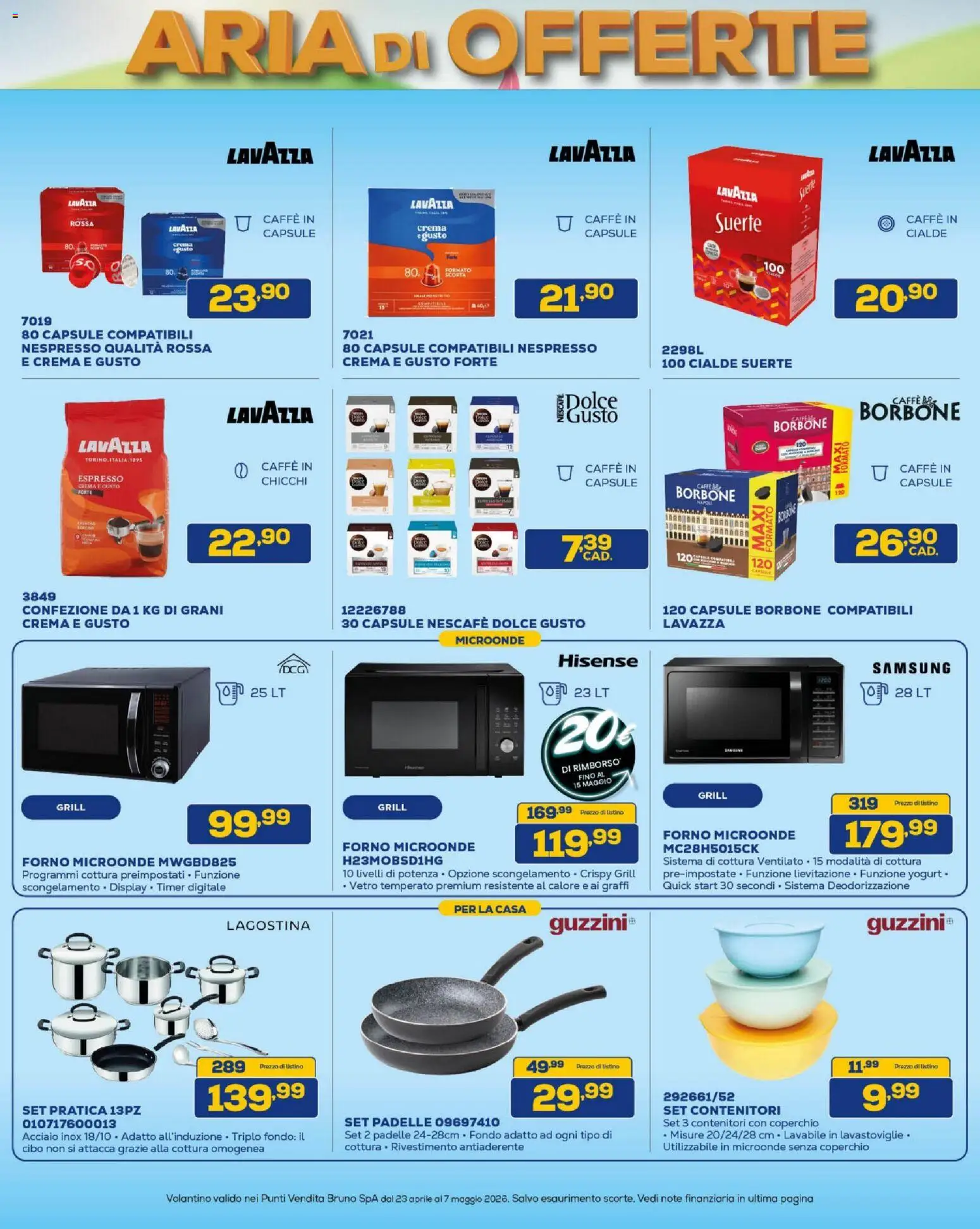 Volantino BRUNO del 23.04.2026 | Pagina: 25 | Prodotti: Microonde, Forno, Lavazza, Samsung