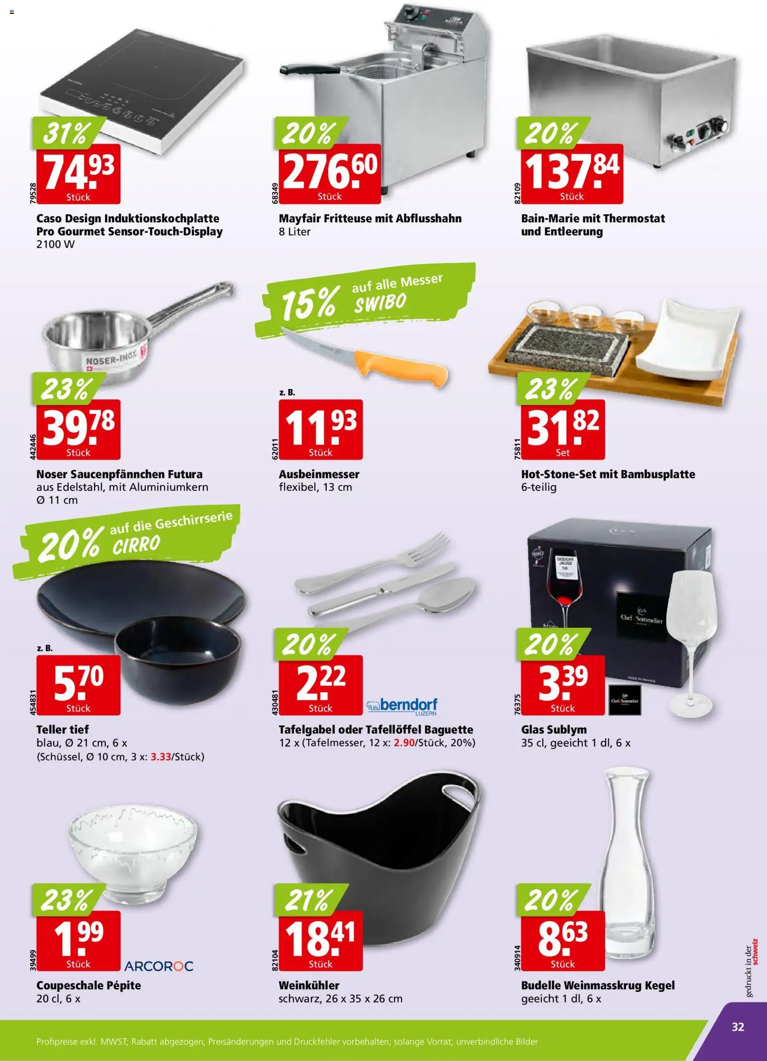 Aligro aktionen Schlieren, Gossau SG, Frauenfeld, Rapperswil-Jona, Sargans, Bern – gültig ab 15.06.2026 | Seite: 32 | Produkte: Baguette, Fritteuse, Bilder