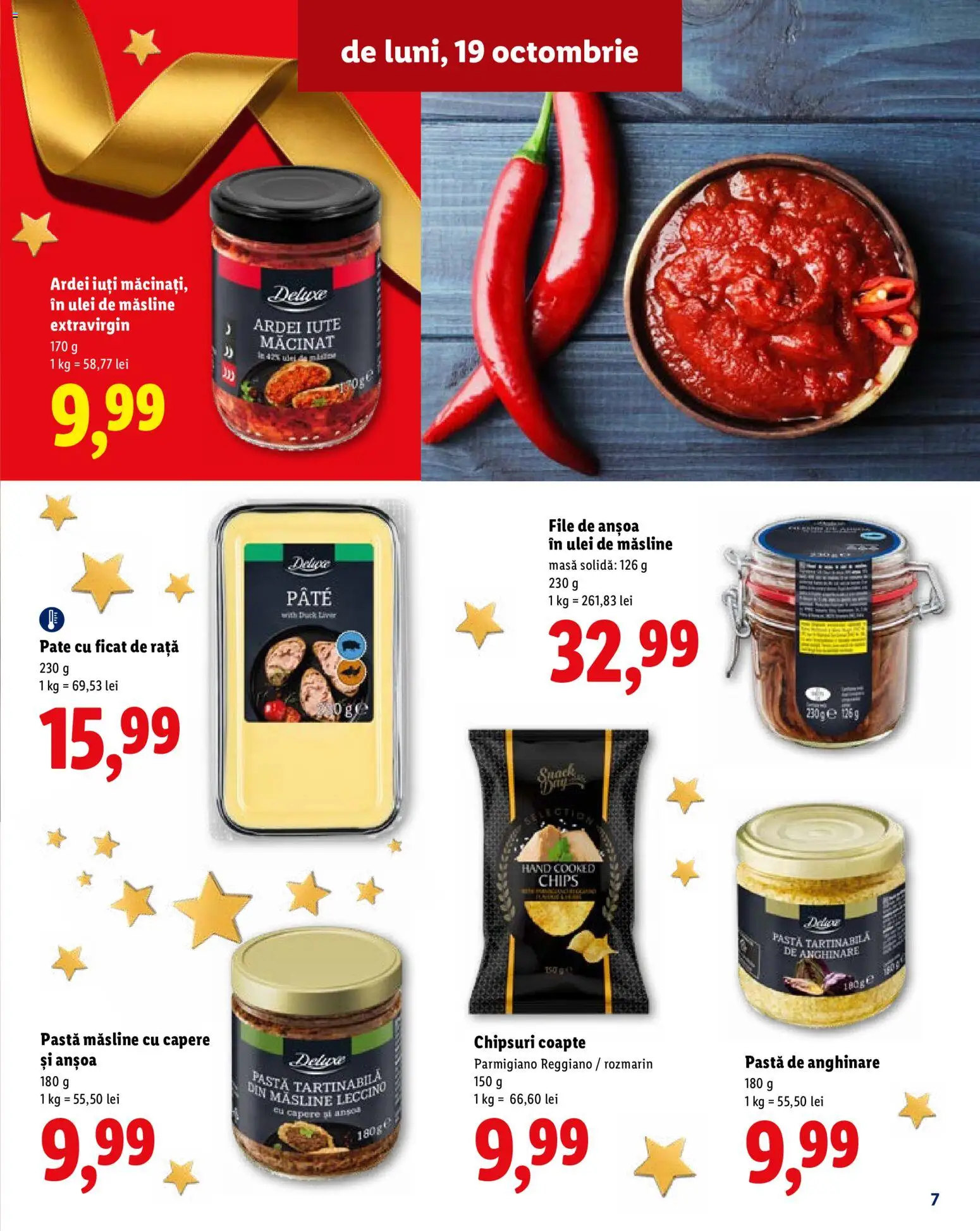 Noul catalog Lidl – valabil de la 19.10.2026 | Pagină: 7 | Produse: Ulei de masline extravirgin, Masă, Ulei, Chipsuri