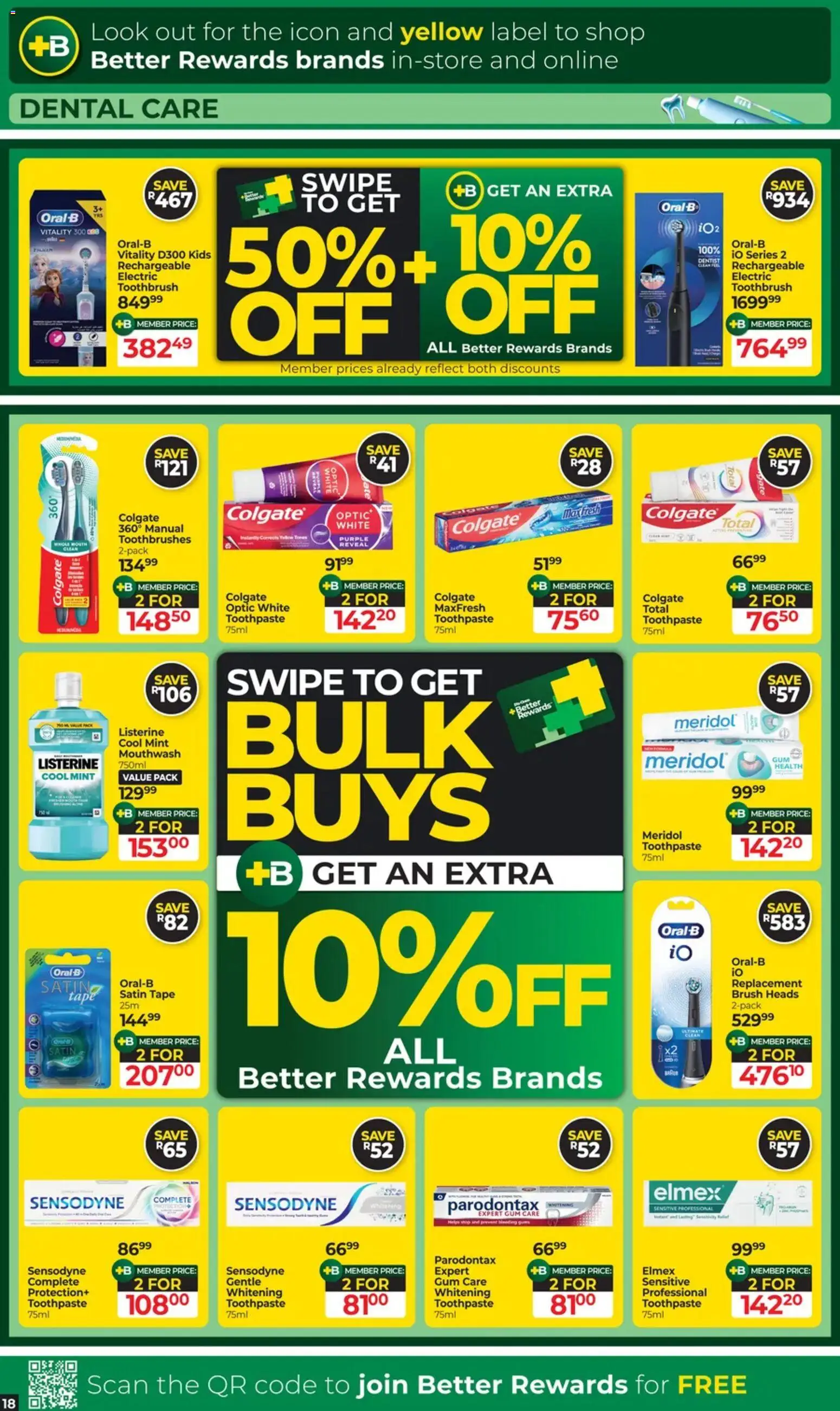 New Dis-Chem catalogue – valid from 17.03.2026 | Page: 18 | Products: Brush, Toothpaste, Tape, Toothbrush