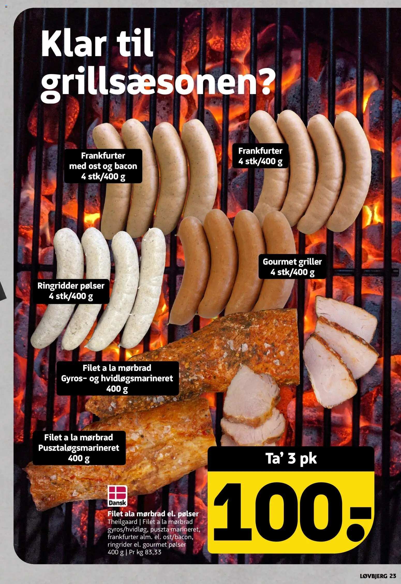 Løvbjerg tilbudsavis – gyldig fra 12.06.2026 | Side: 23 | Produkter: Ost, Pølser, Bacon