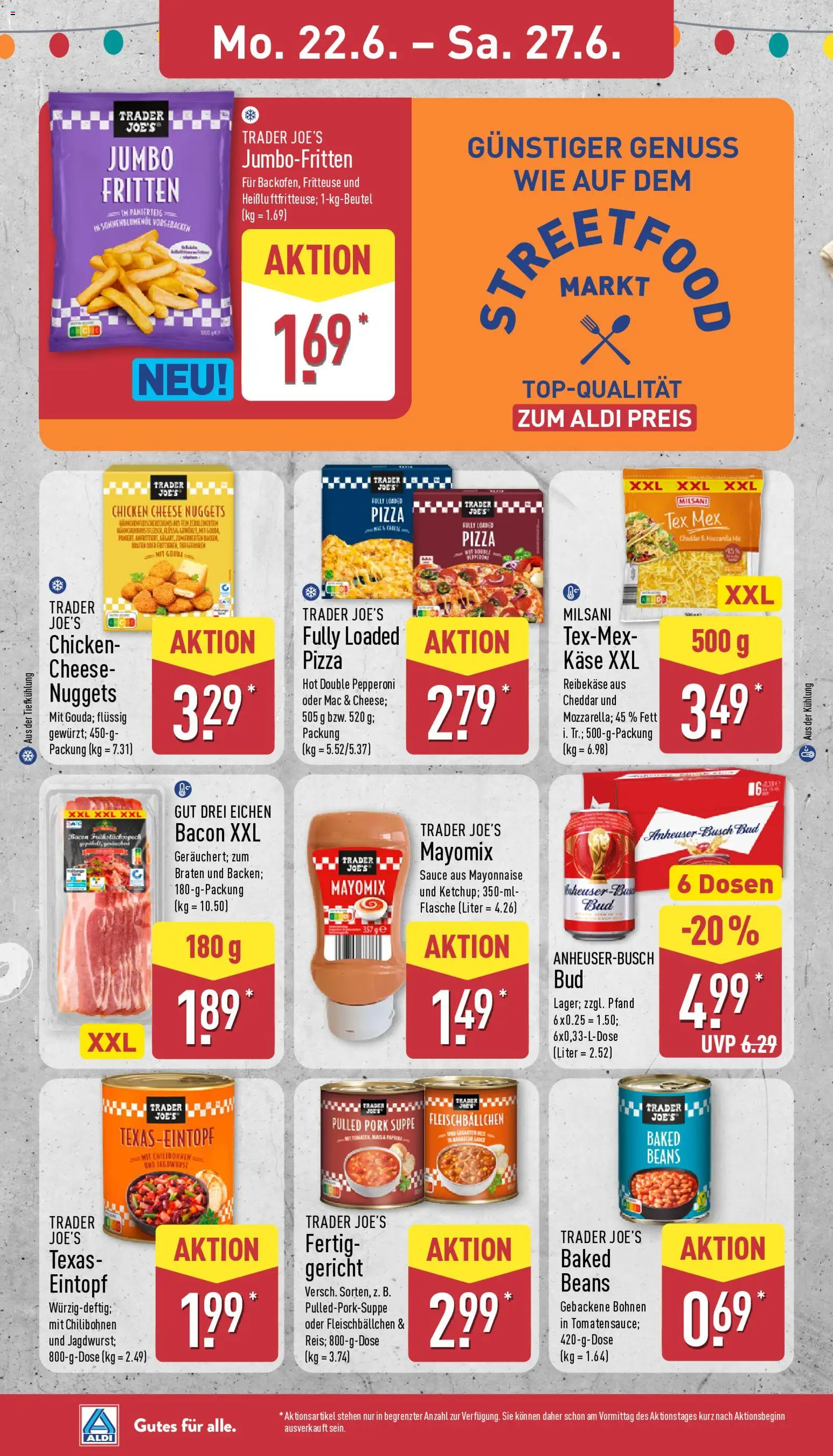 Aldi Prospekt – gültig ab 22.06.2026 | Seite: 12 | Produkte: Sonnenblumenol, Bad, Mayonnaise, Pizza