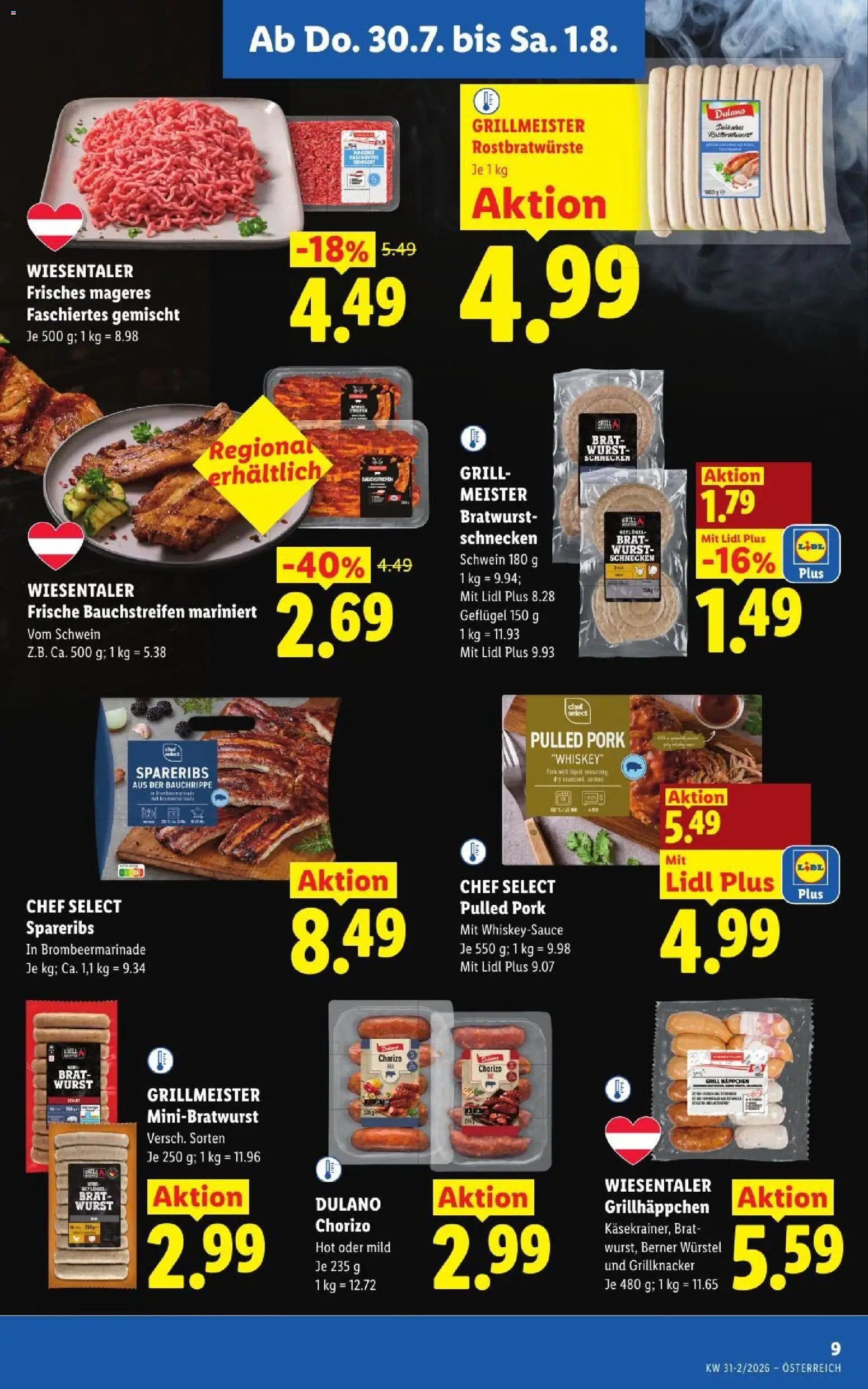 Lidl - Flugblatt gültig ab 30.07.2026 | Seite: 11 | Produkte: Whiskey, Wurst, Grill