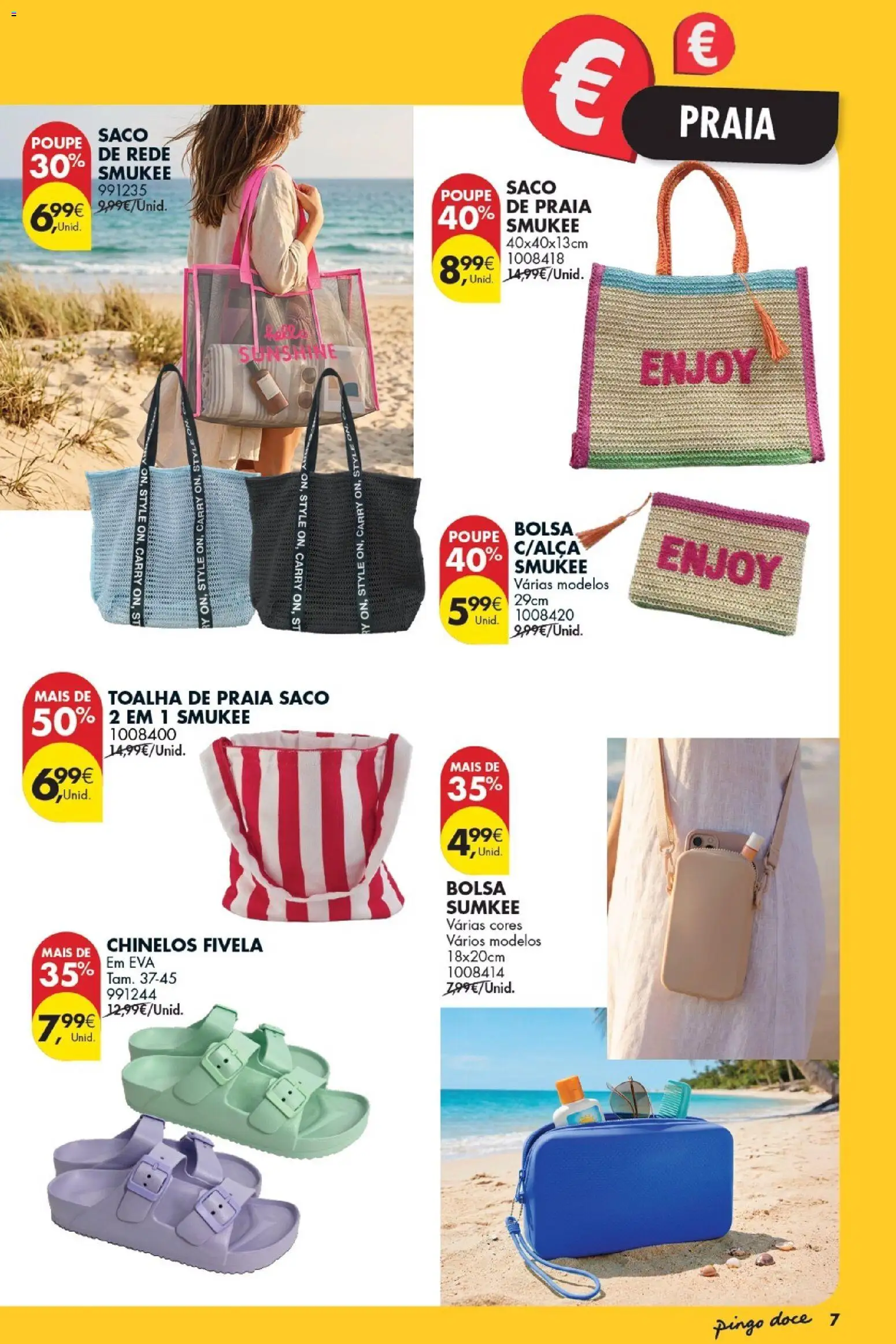 Pingo Doce Bazar Grandes Oportunidades │ válido de 21/07/2026 | Página: 7 | Produtos: Chinelos, Bolsa