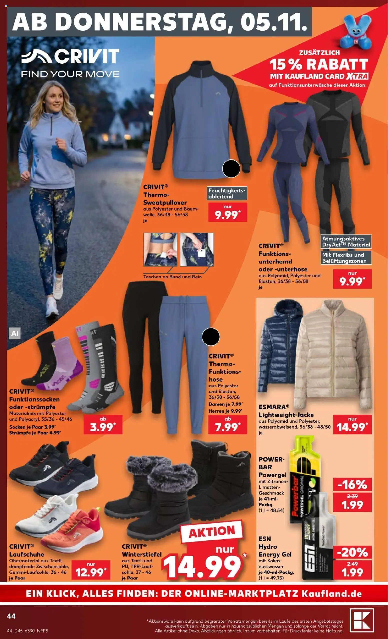 Kaufland Prospekt Hamburg – gültig ab 31.10.2026 | Seite: 44 | Produkte: Strümpfe, Energy, Laufschuhe, Socken