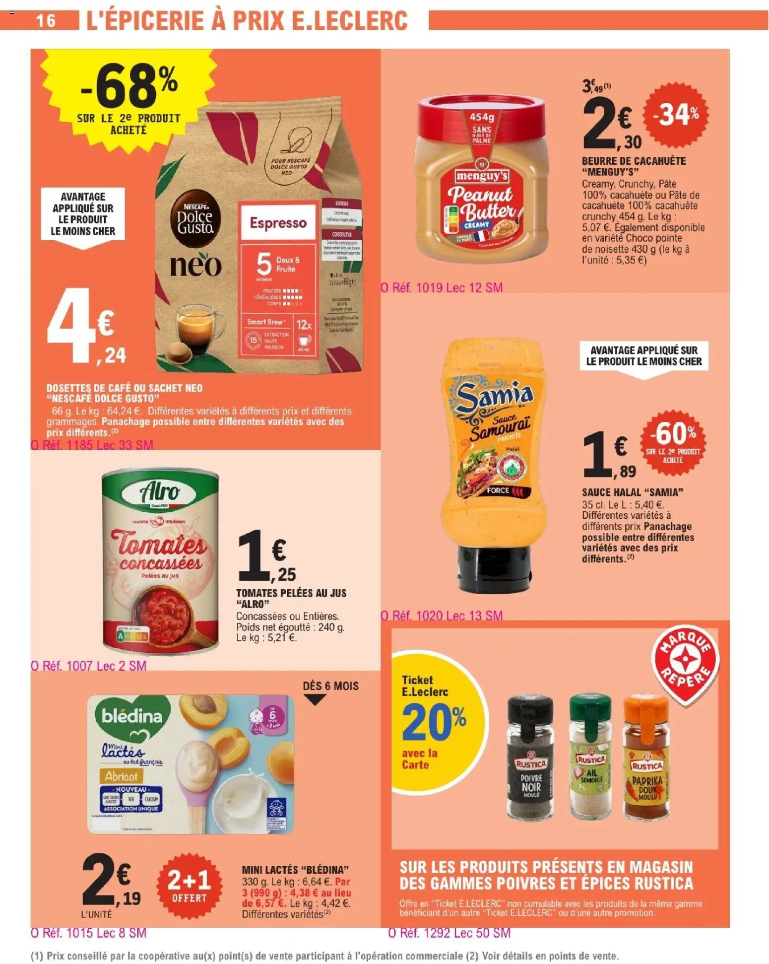 {H1} | Page: 16 | Produits: Noisette, Dolce Gusto, Épices, Tomates