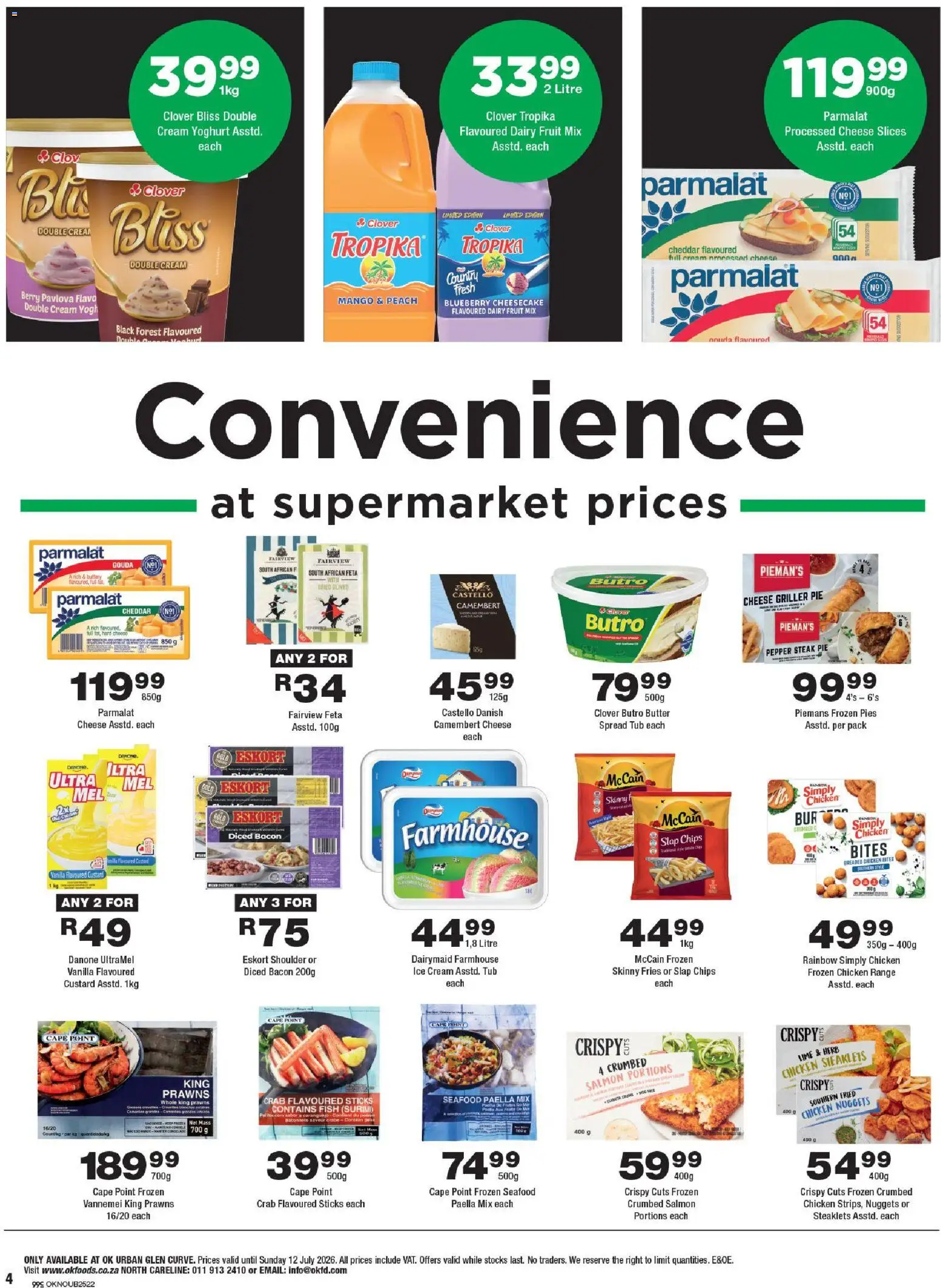 New OK Foods catalogue – valid from 24/06/2026 | Page: 4 | Products: Cheese, Ice cream, Fruit, Lime