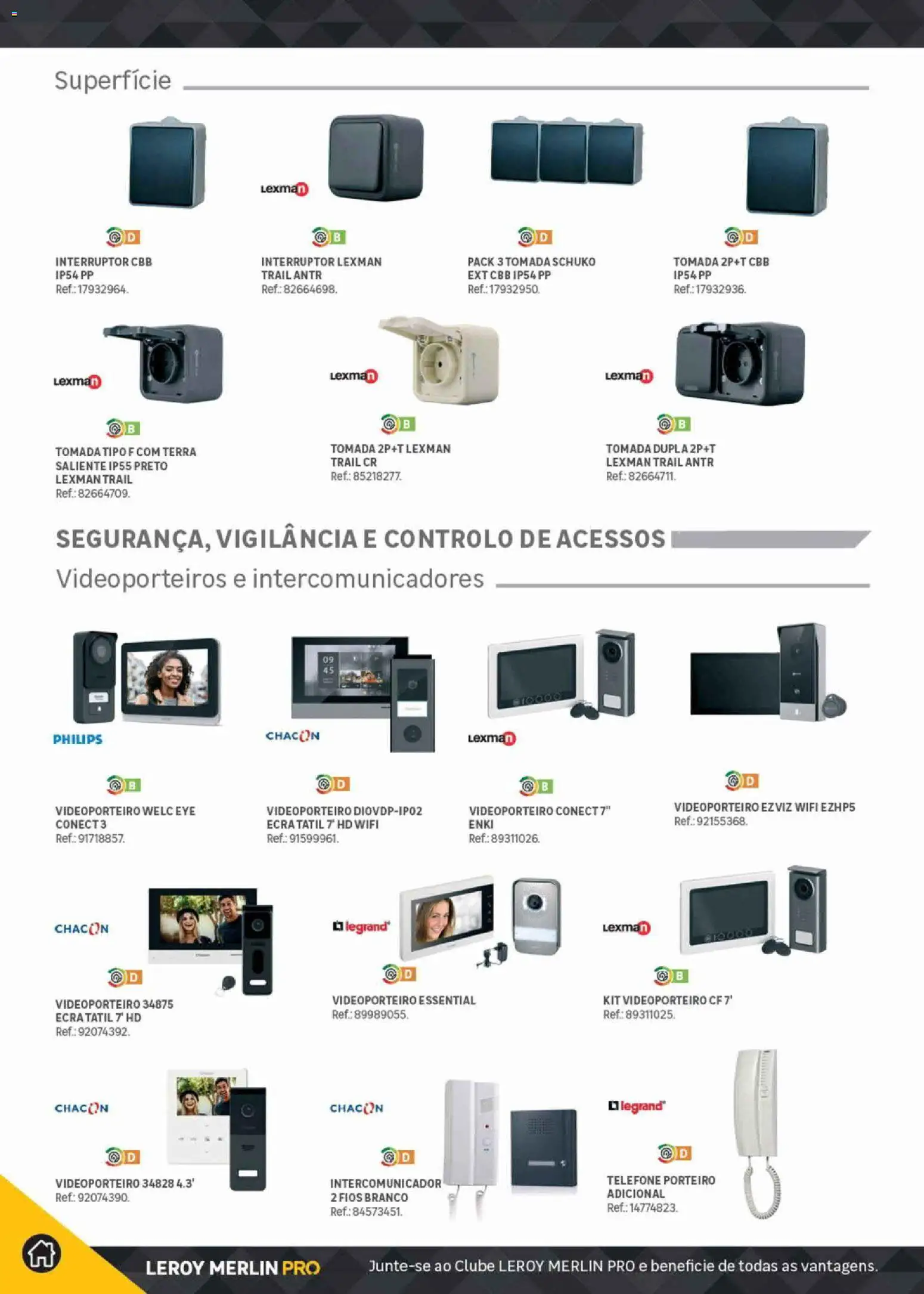 Leroy Merlin Catálogo Pro │ válido de 09/06/2026 | Página: 62 | Produtos: Telefone, Interruptor, Tomada