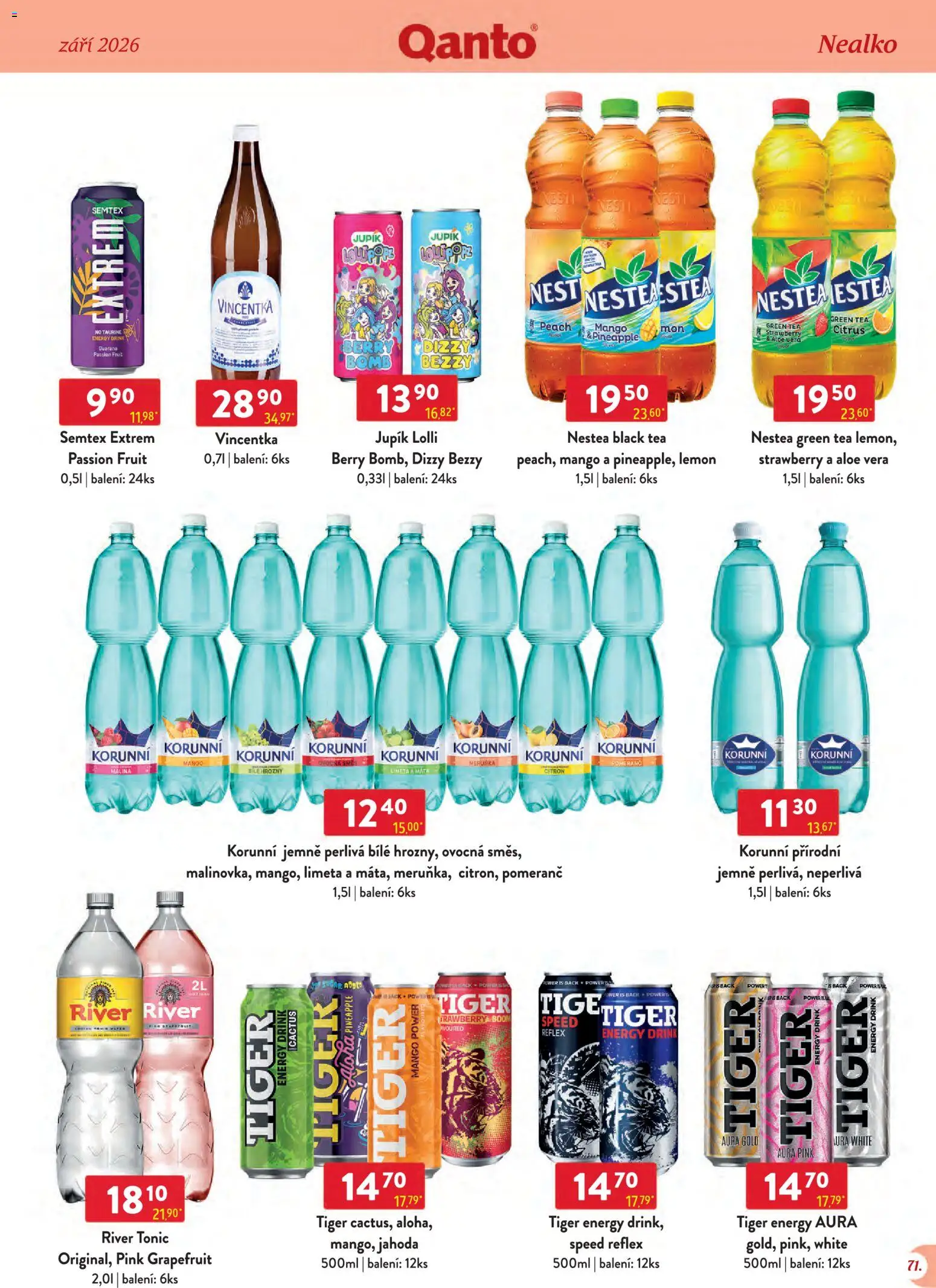 Astur & Qanto leták - Velkoobchod 09/2026 od 01.09.2026 | Strana: 71 | Produkty: Tiger, Tonic, Citron, Vincentka
