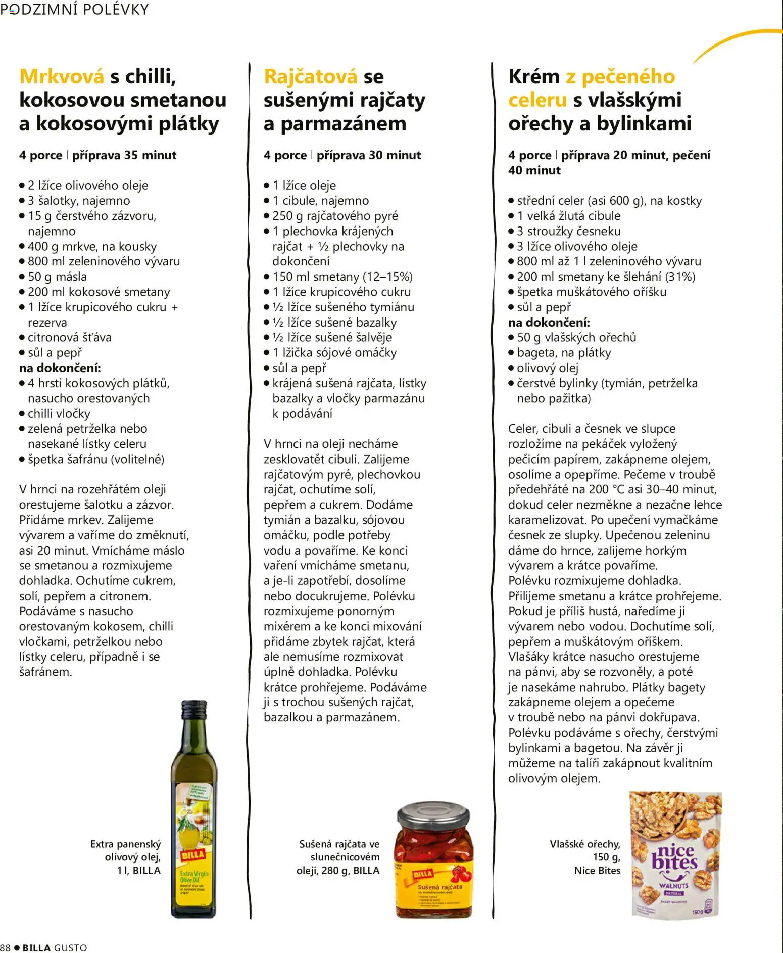 Billa leták - Gusto: Podzim 2026 od 01.09.2026 | Strana: 88 | Produkty: Bylinky, Česnek, Celer, Polévky