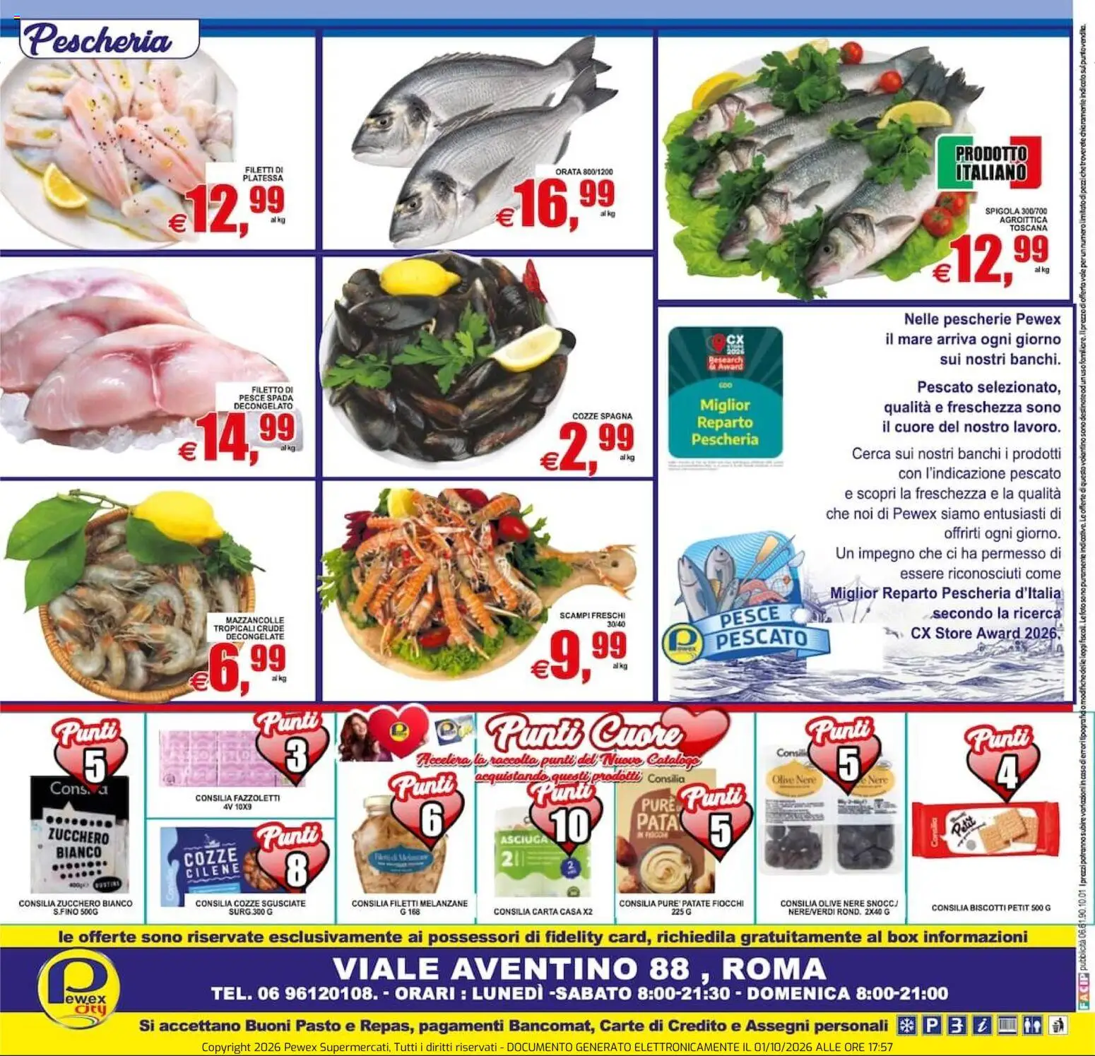 Volantino Pewex del 02/10/2026 | Pagina: 20 | Prodotti: Pesce, Biscotti, Filetto, Pesce spada