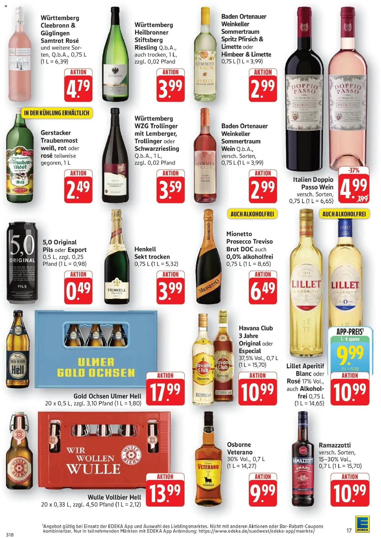 Edeka Prospekt Eislingen (ab 17.08.2026) » Angebote Online | Seite: 17 | Produkte: Sekt, Pils, Prosecco, Limette