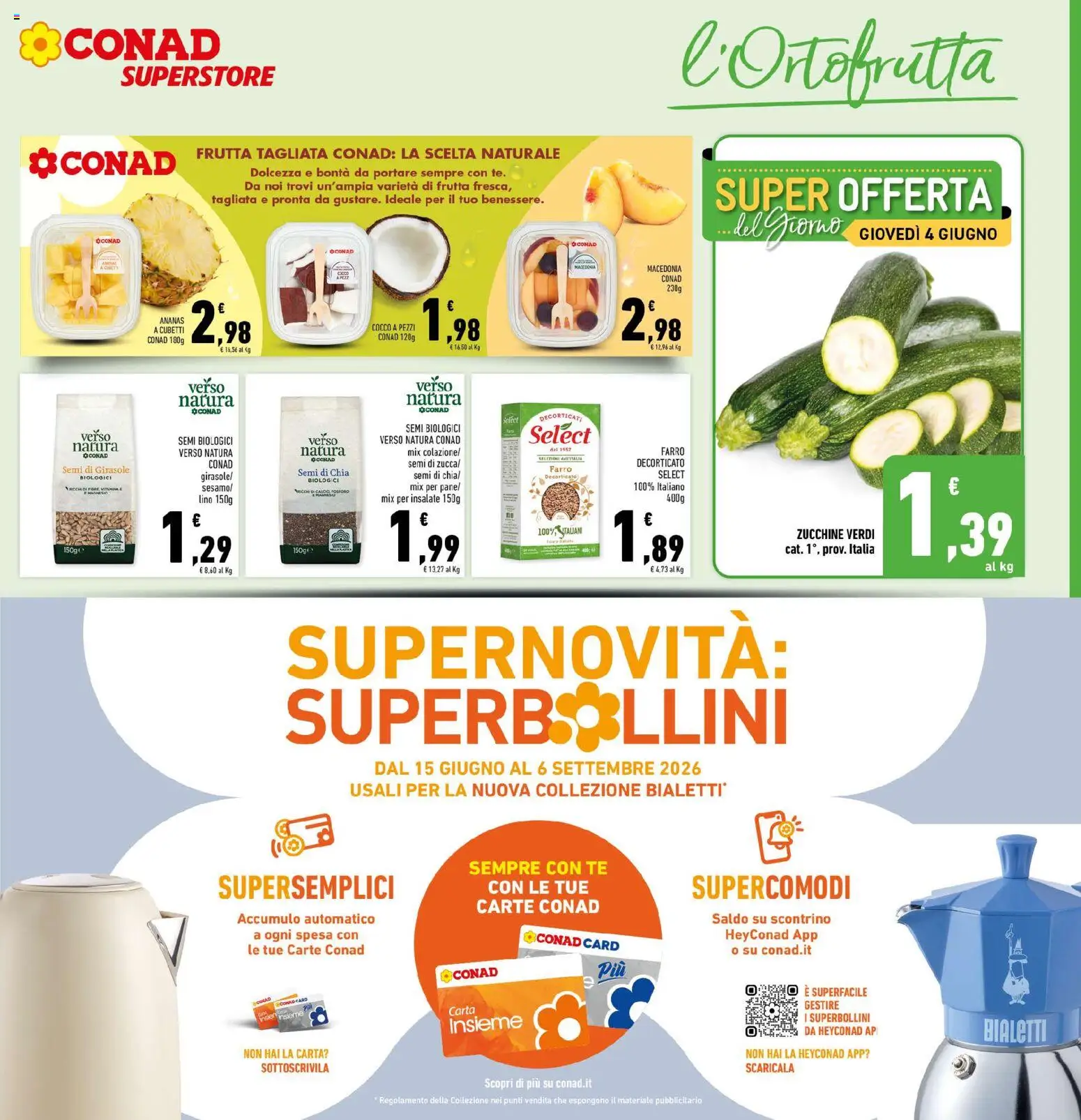 Volantino Conad del 04.06.2026 | Pagina: 9 | Prodotti: Frutta, Zucca, Cocco, Macedonia