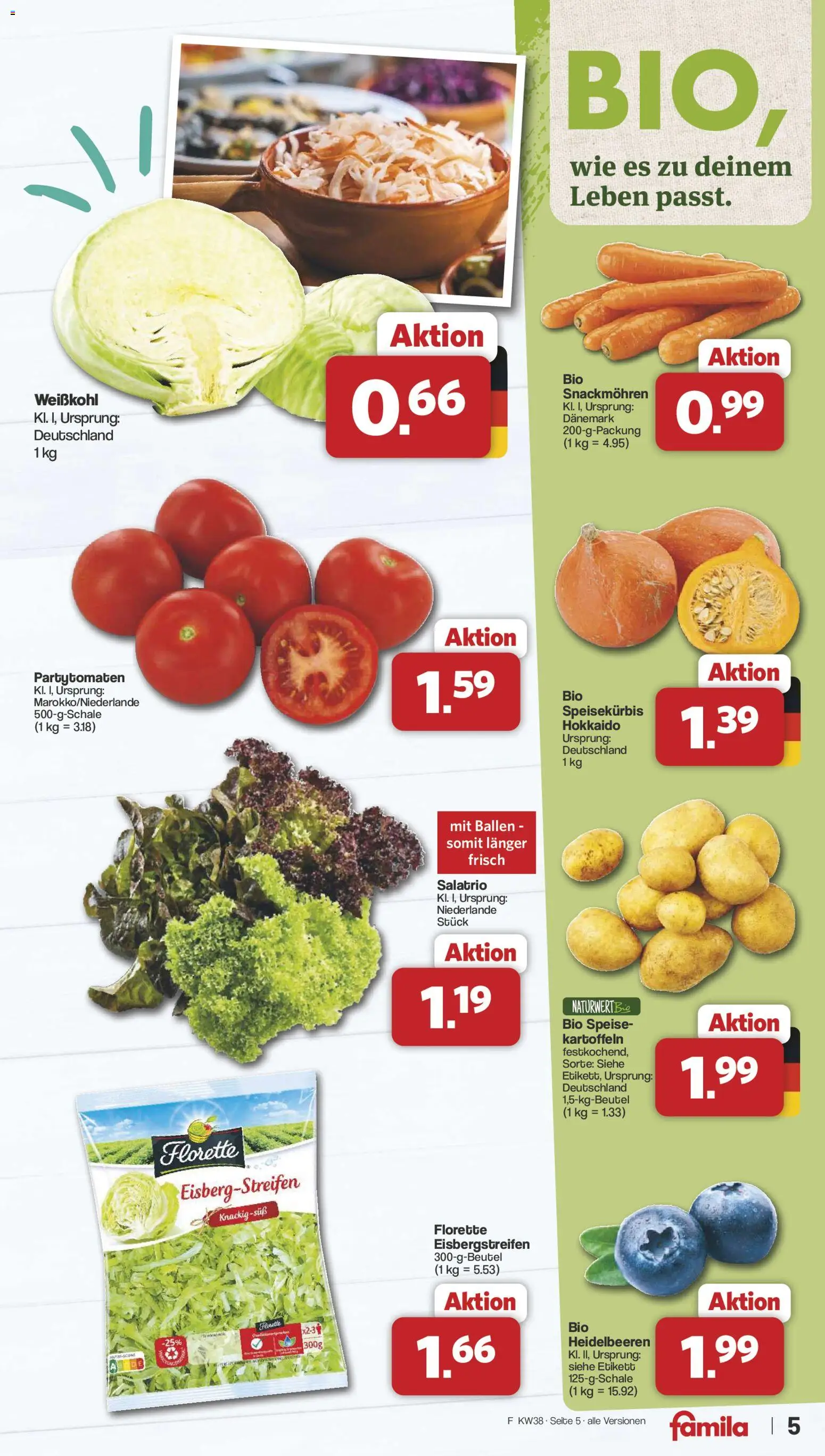Famila Nordwest Prospekt – gültig ab 14.09.2026 | Seite: 5 | Produkte: Heidelbeeren, Kartoffeln