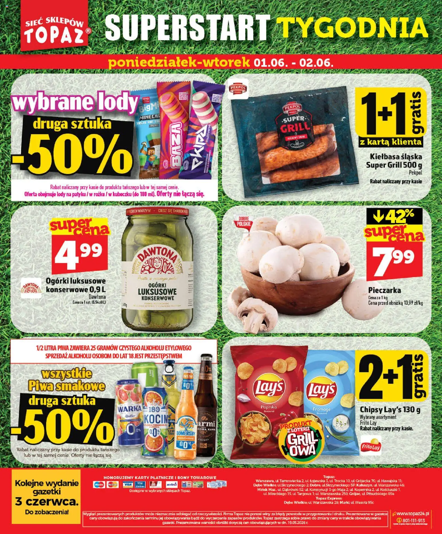 Topaz gazetka - MAZ od 28.05.2026 | Strona: 74 | Produkty: Kiełbasa, Grill, Kiełbasa śląska, Ogórki