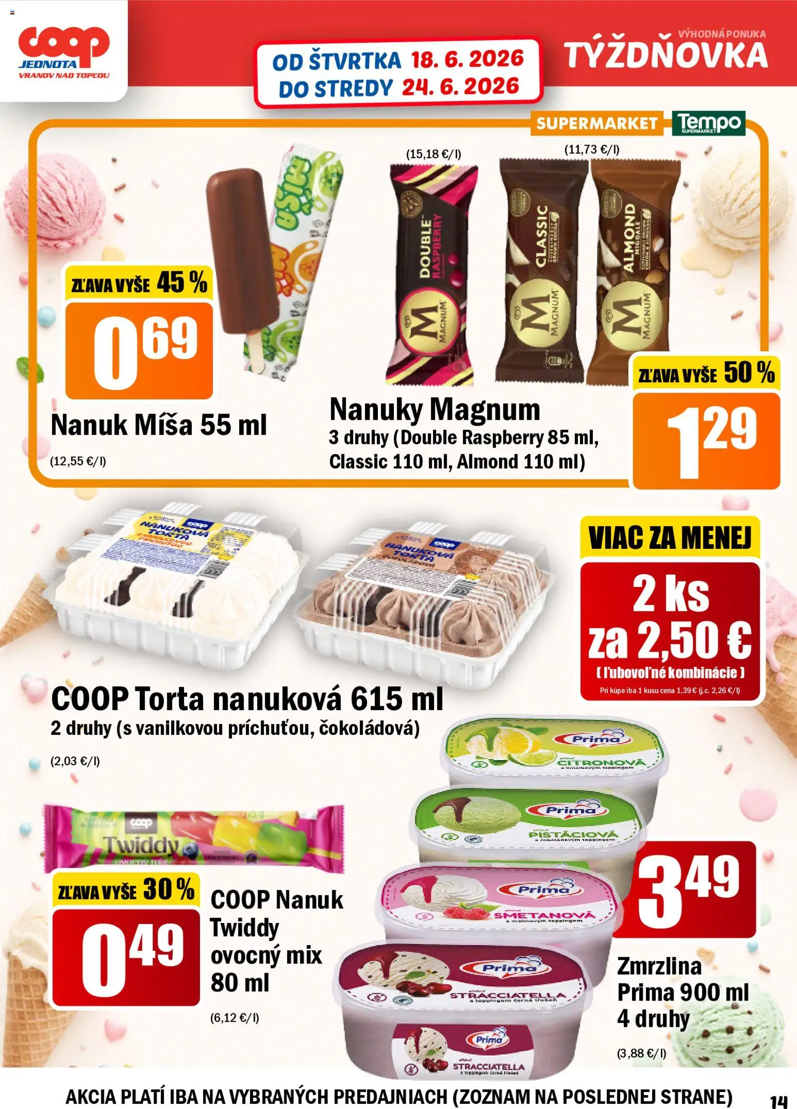 Nové COOP Jednota akcie – leták je platný od 18.06.2026 | Strana: 14