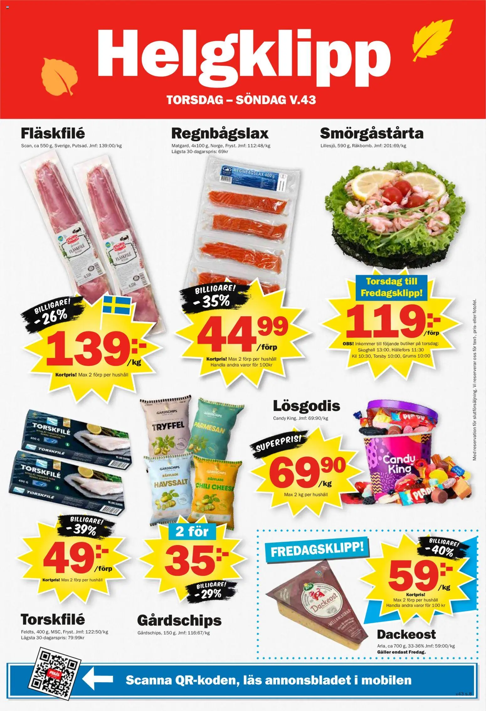 Pekås reklamblad aktuell från 19/10/2026 | Sida: 8 | Produkter: Galler, Parmesan, Fläskfilé, Chili