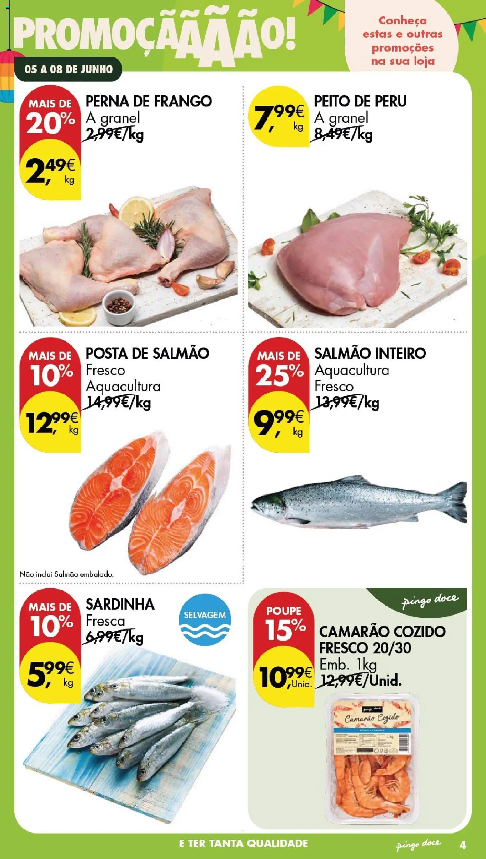 Pingo Doce Poupe este Fim de Semana │ válido de 05.06.2026 | Página: 3 | Produtos: Peito de peru, Peru, Camarão, Salmão