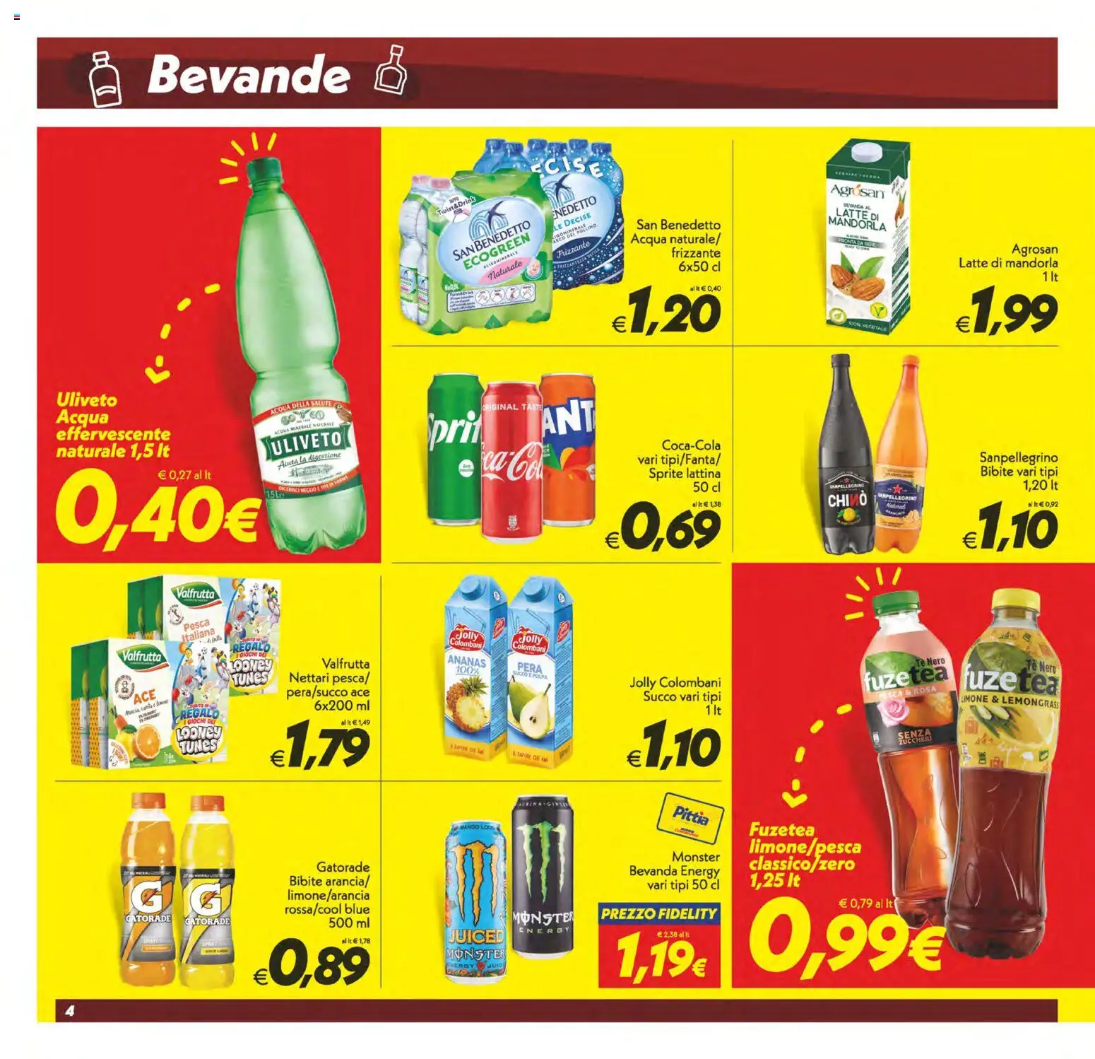 Volantino SuperConveniente del 10/07/2026 | Pagina: 4 | Prodotti: Limone, Mango, Pesca, Acqua minerale