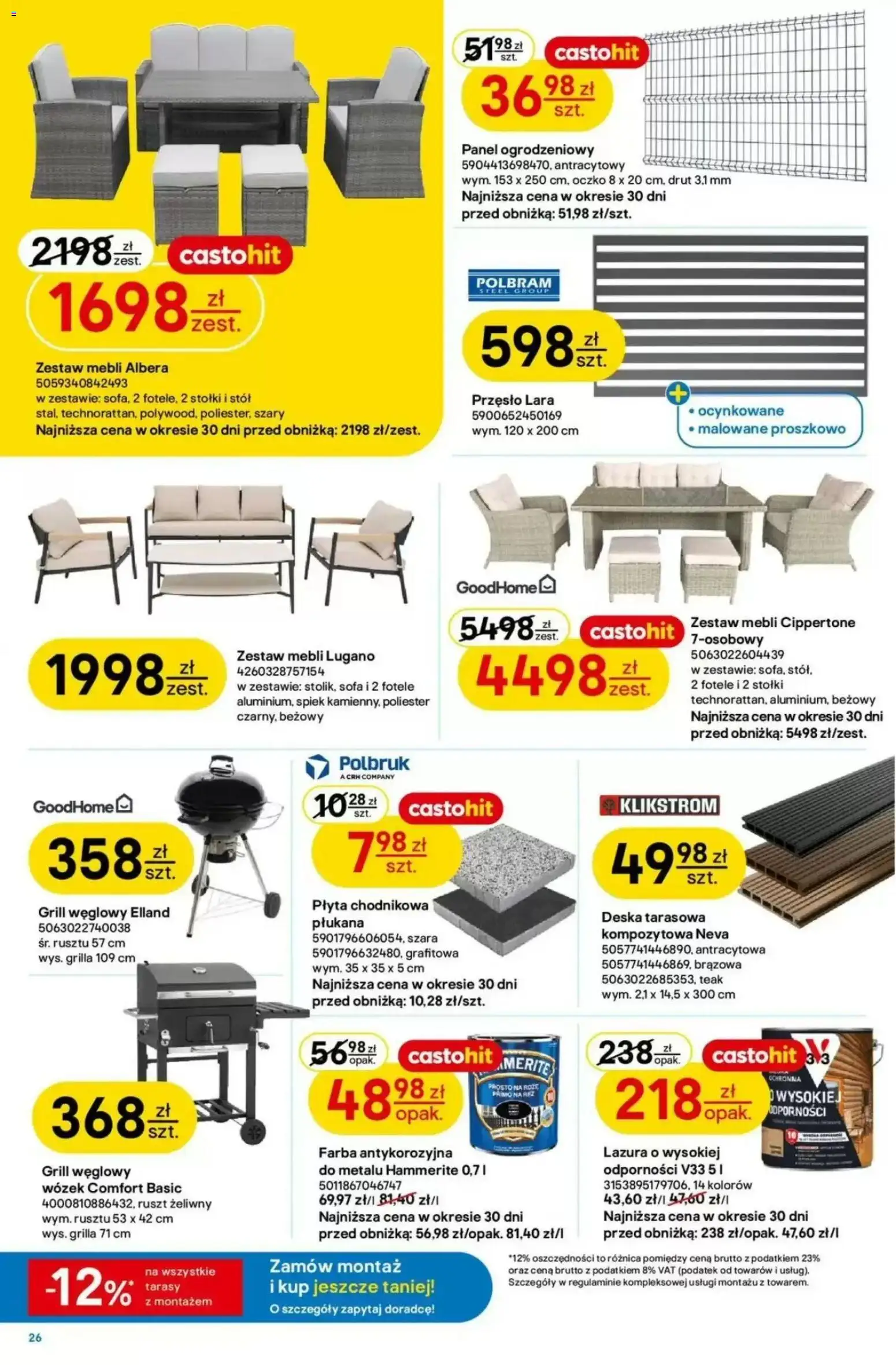 Castorama gazetka od 12.08.2026 | Strona: 26 | Produkty: Grill, Ruszt, Sofa, Stół