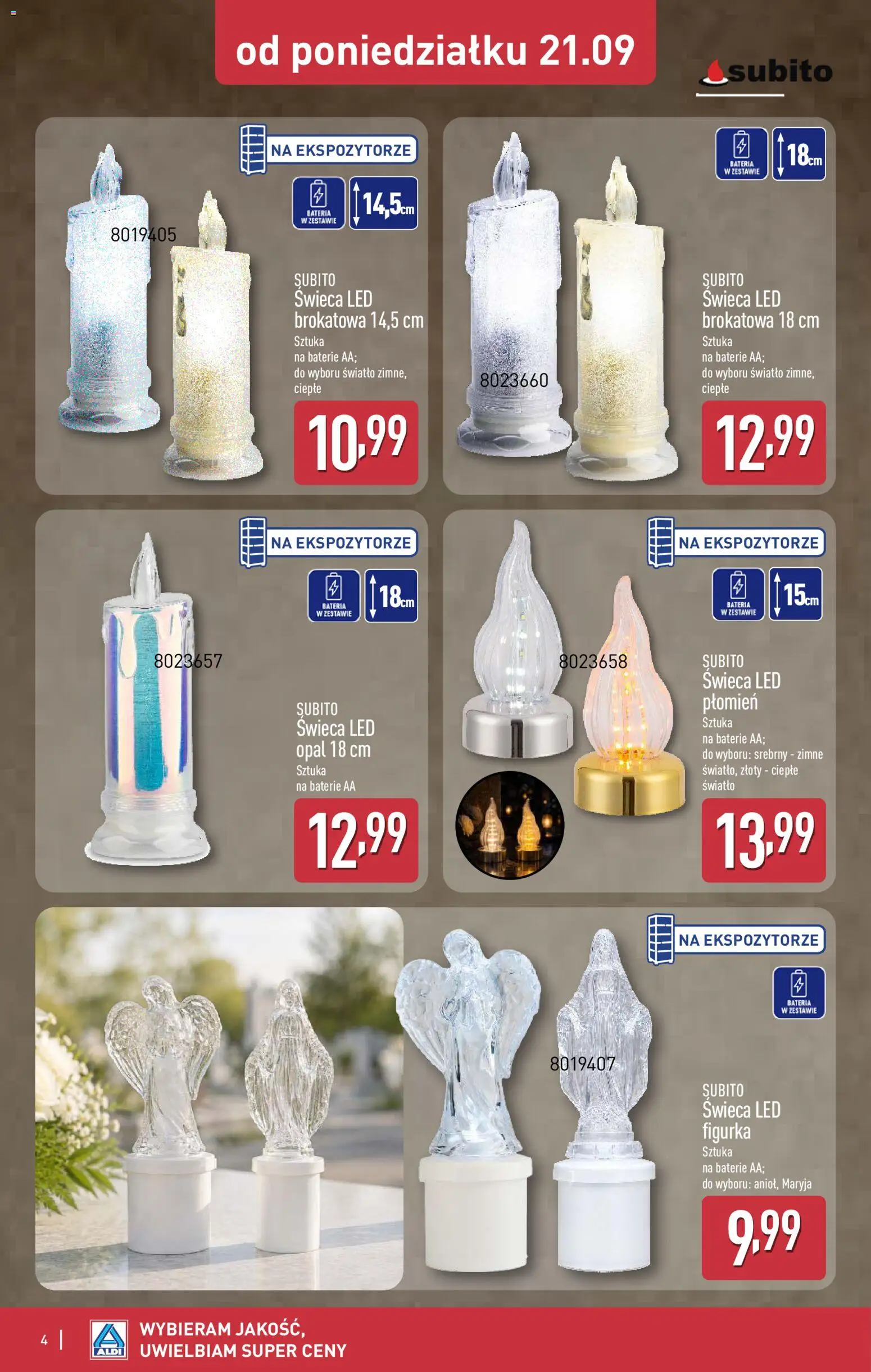 Aldi gazetka - Szeroka oferta zniczy w super cenach od 21.09.2026 | Strona: 4