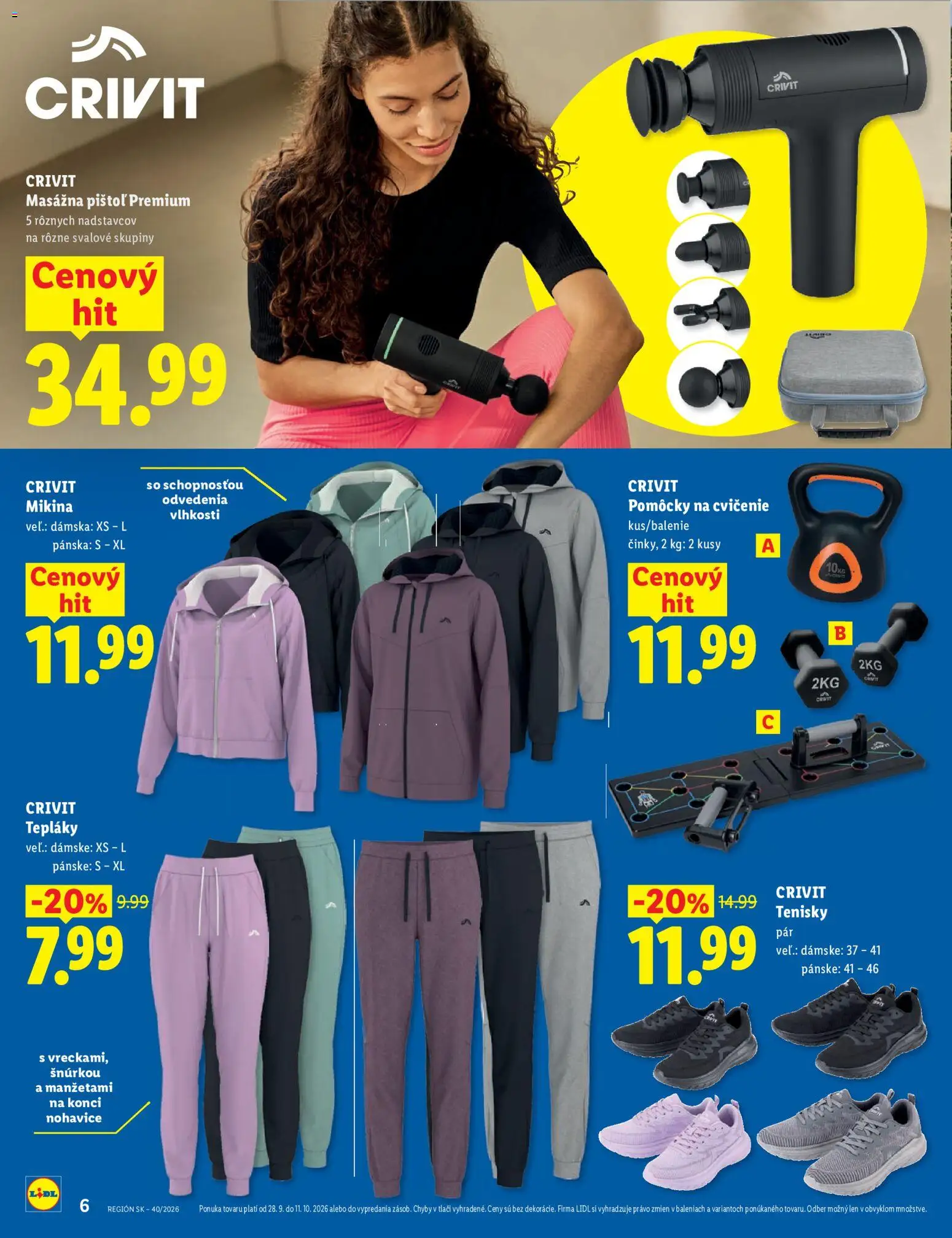 Nové Lidl akcie – leták je platný od 28.09.2026 | Strana: 6 | Produkty: Mikina, Nohavice, Tenisky