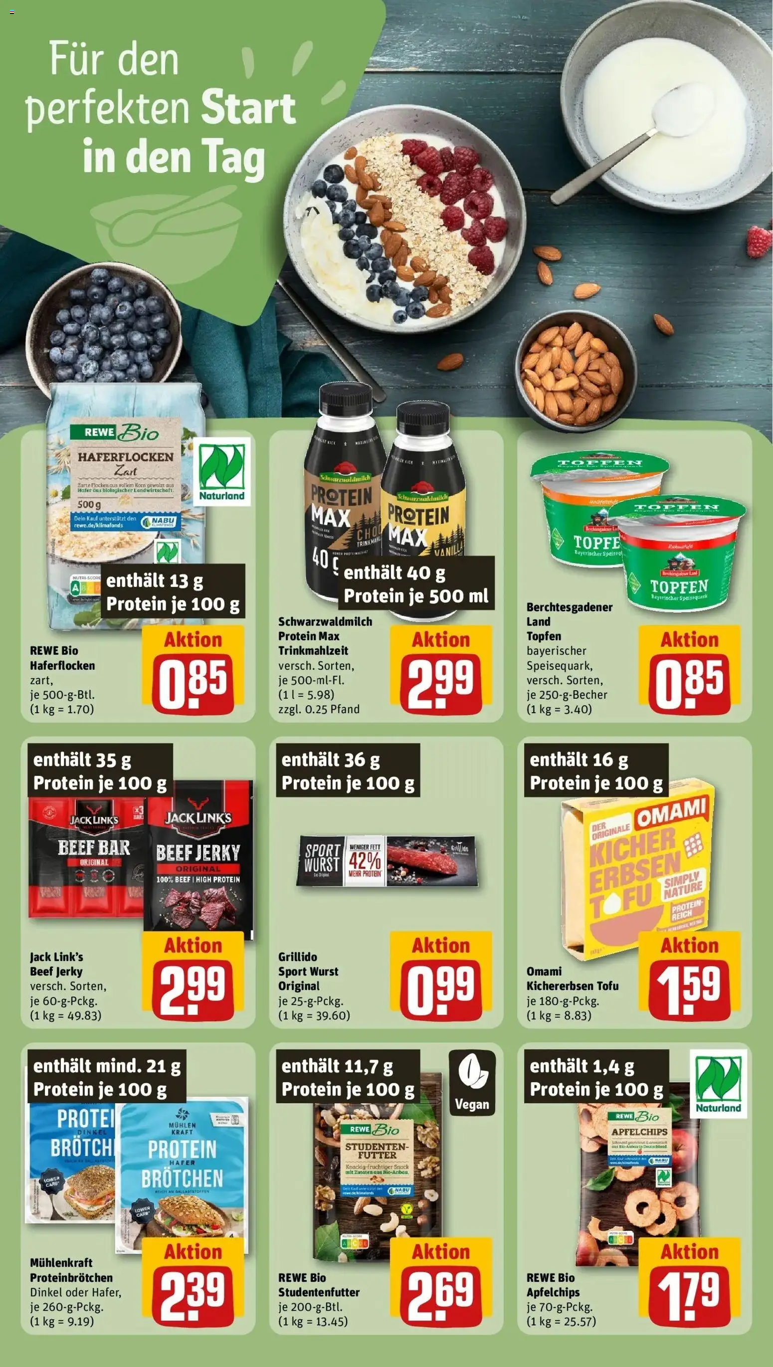 Rewe Prospekt Kaarst / Büttgen	 – gültig ab 12.04.2026 | Seite: 21 | Produkte: Quark, Chips, Flocken, Erbsen