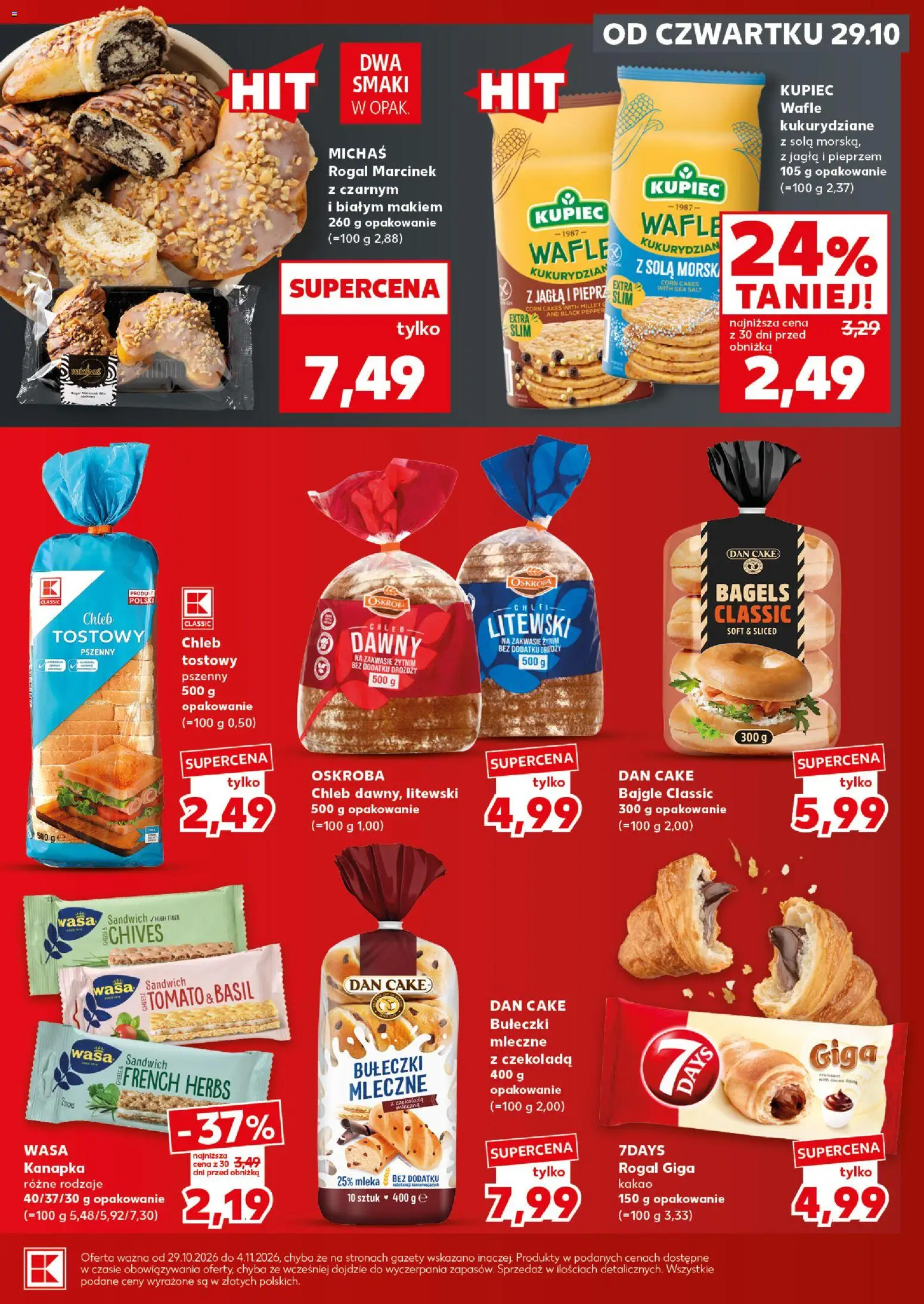Kaufland Polsko leták - Mocny start od 02.11.2026 | Strana: 21 | Produkty: Chléb, Bagels, Kakao